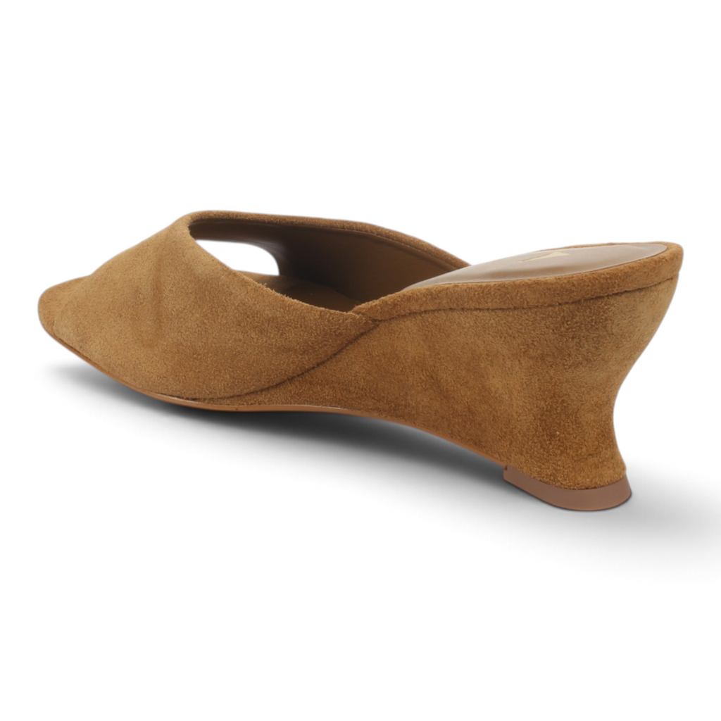 Carrano Leather Suede Wedge - Saddle