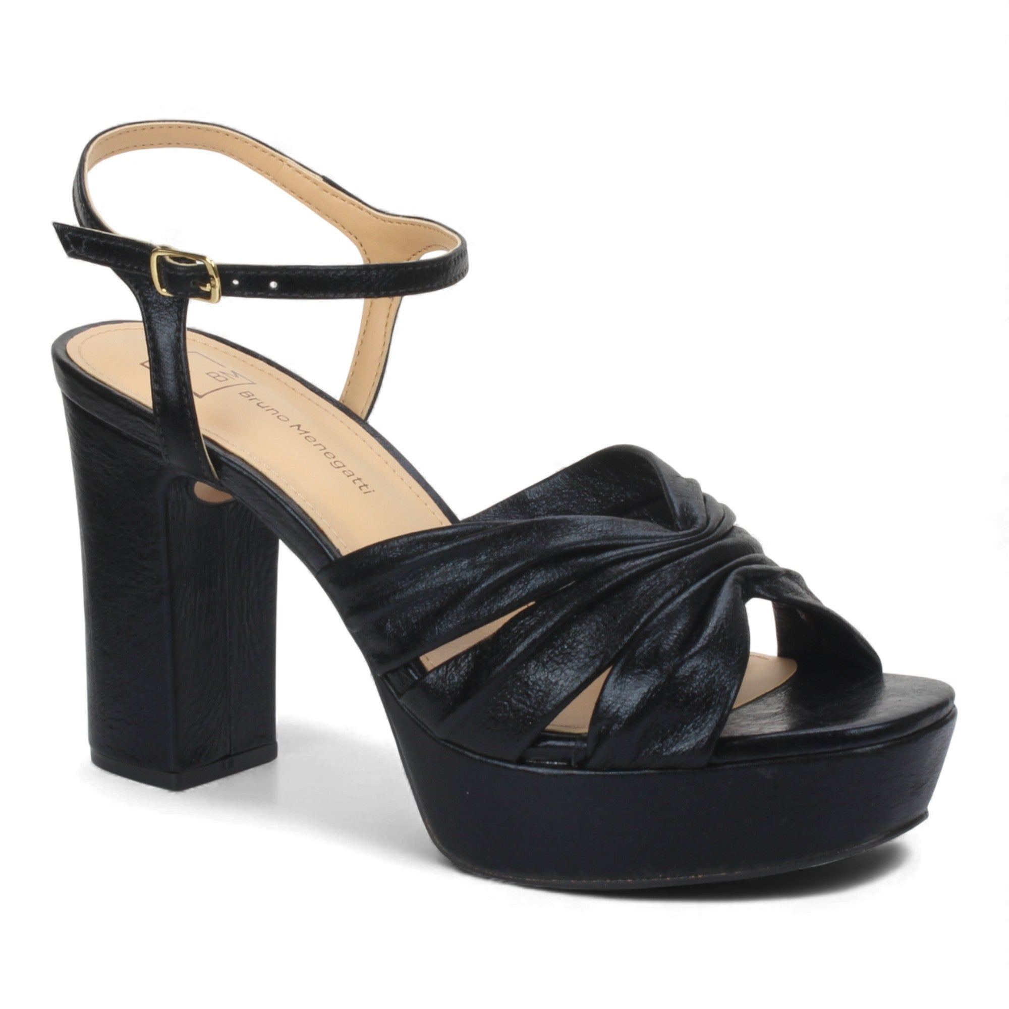 Bruno Menegatti Julie Leather Dress Sandal - Black