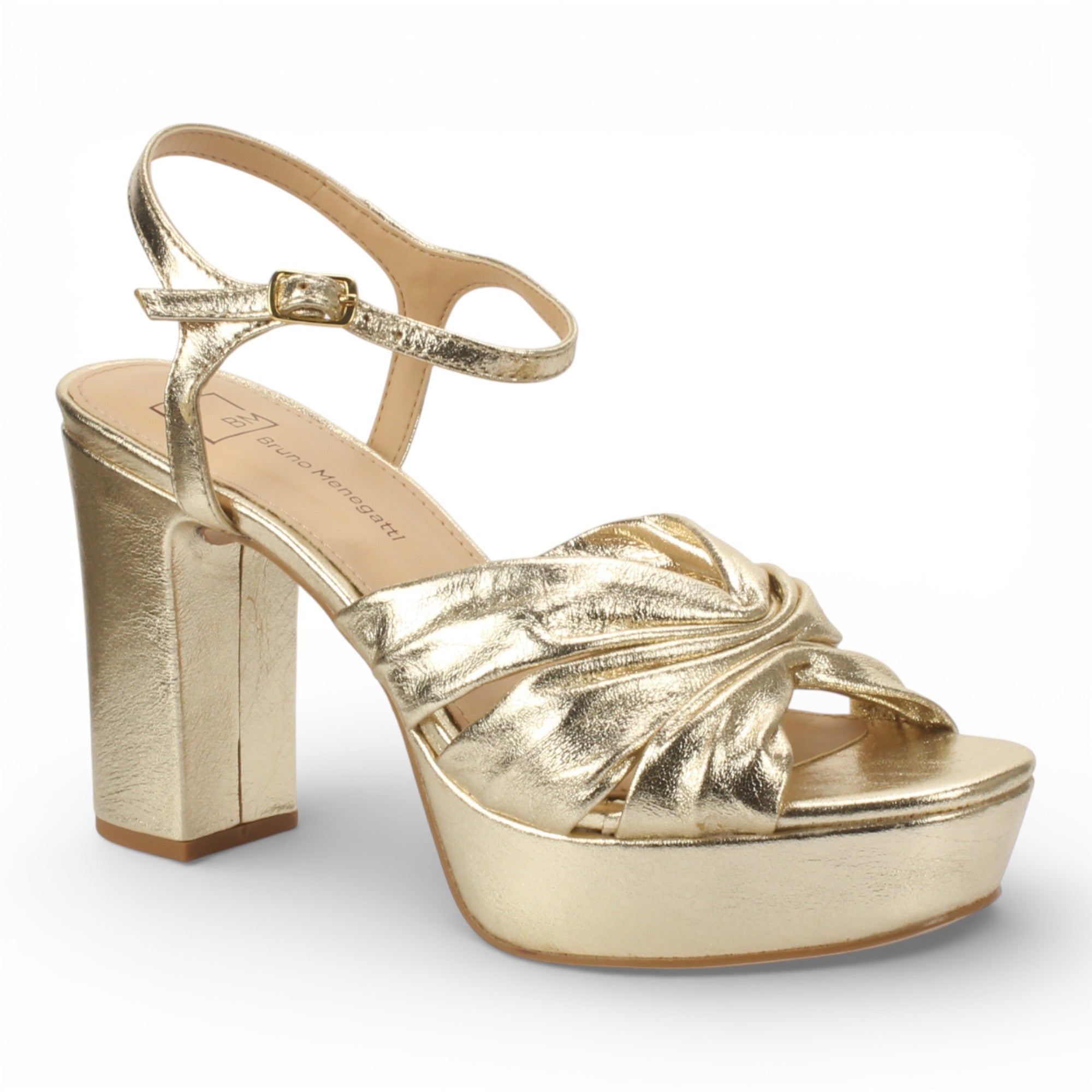 Bruno Menegatti Bianca Leather Dress Sandal - Gold