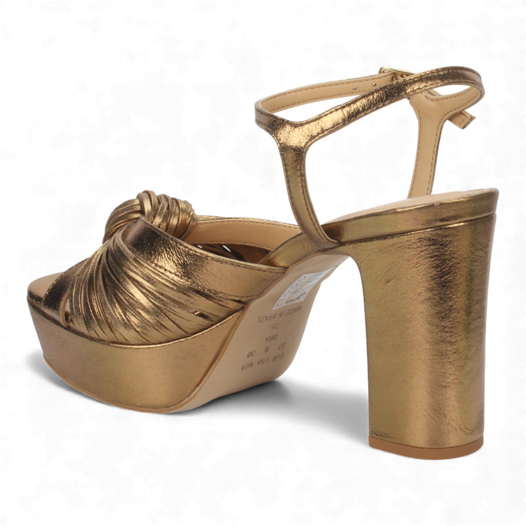 Bruno Menegatti Paola Leather Platform Dress Sandal - Bronze