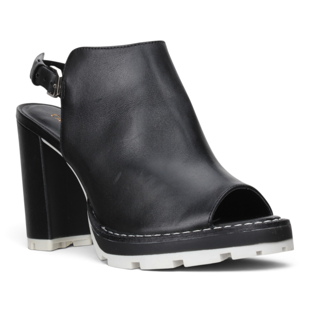 Carrano Luna Leather Tractor Sandal - Black Ice
