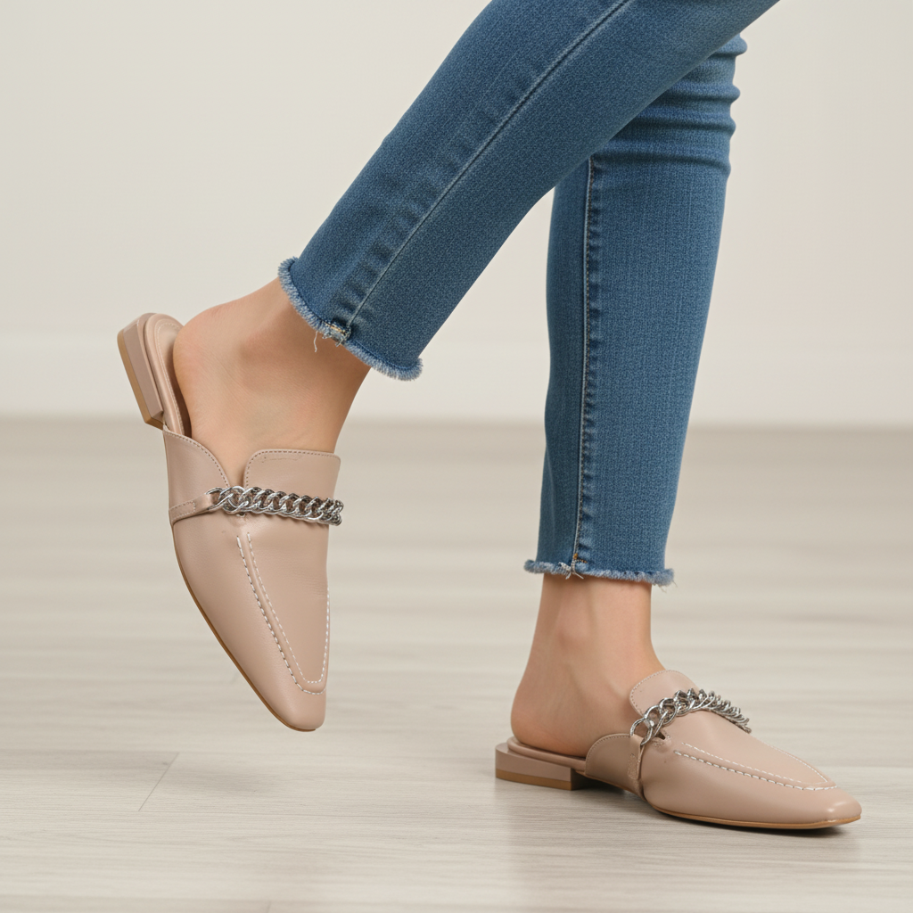 Bruno Menegatti Constance Leather Mule - Nude