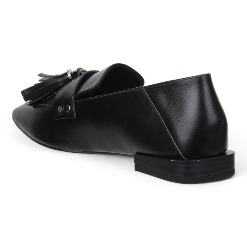 Bruno Menegatti Leather Loafer w/ Tassels - Black