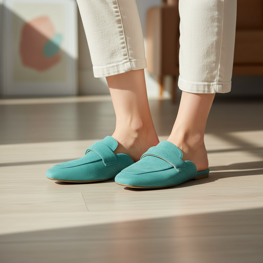 Bruno Menegatti Suede Leather Mule Glacier - Green