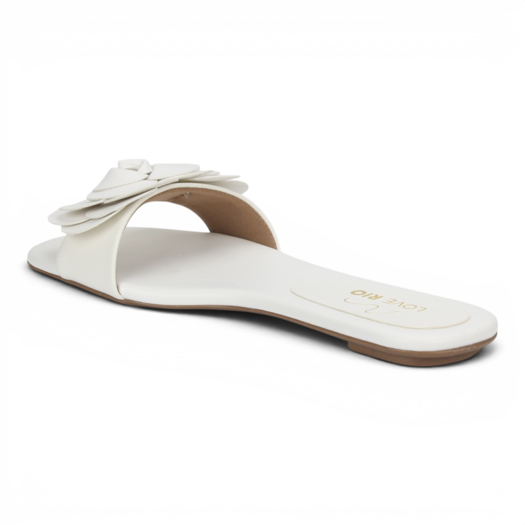 Love Rio Rosita Fine Threads Slide Sandal Rose Petals - White