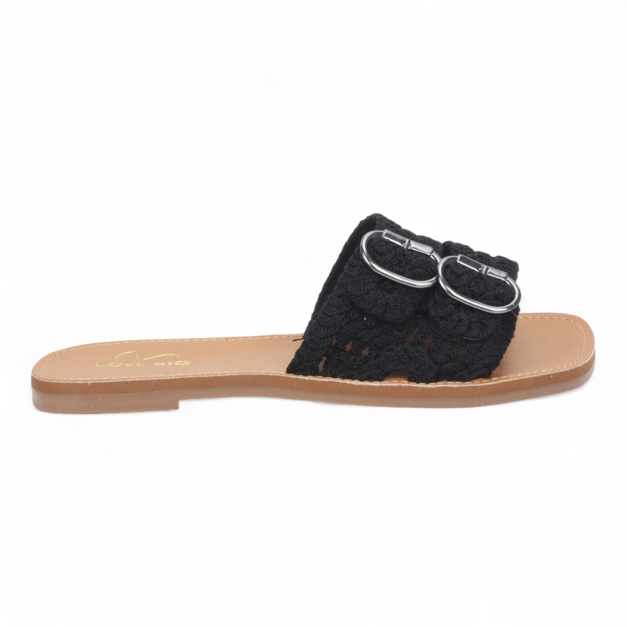 Love Rio Bailey Vintage Crochet Sandal - Black