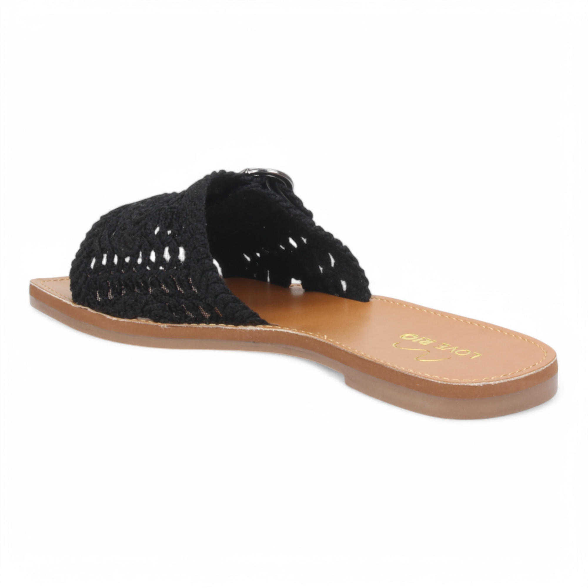 Love Rio Bailey Vintage Crochet Sandal - Black