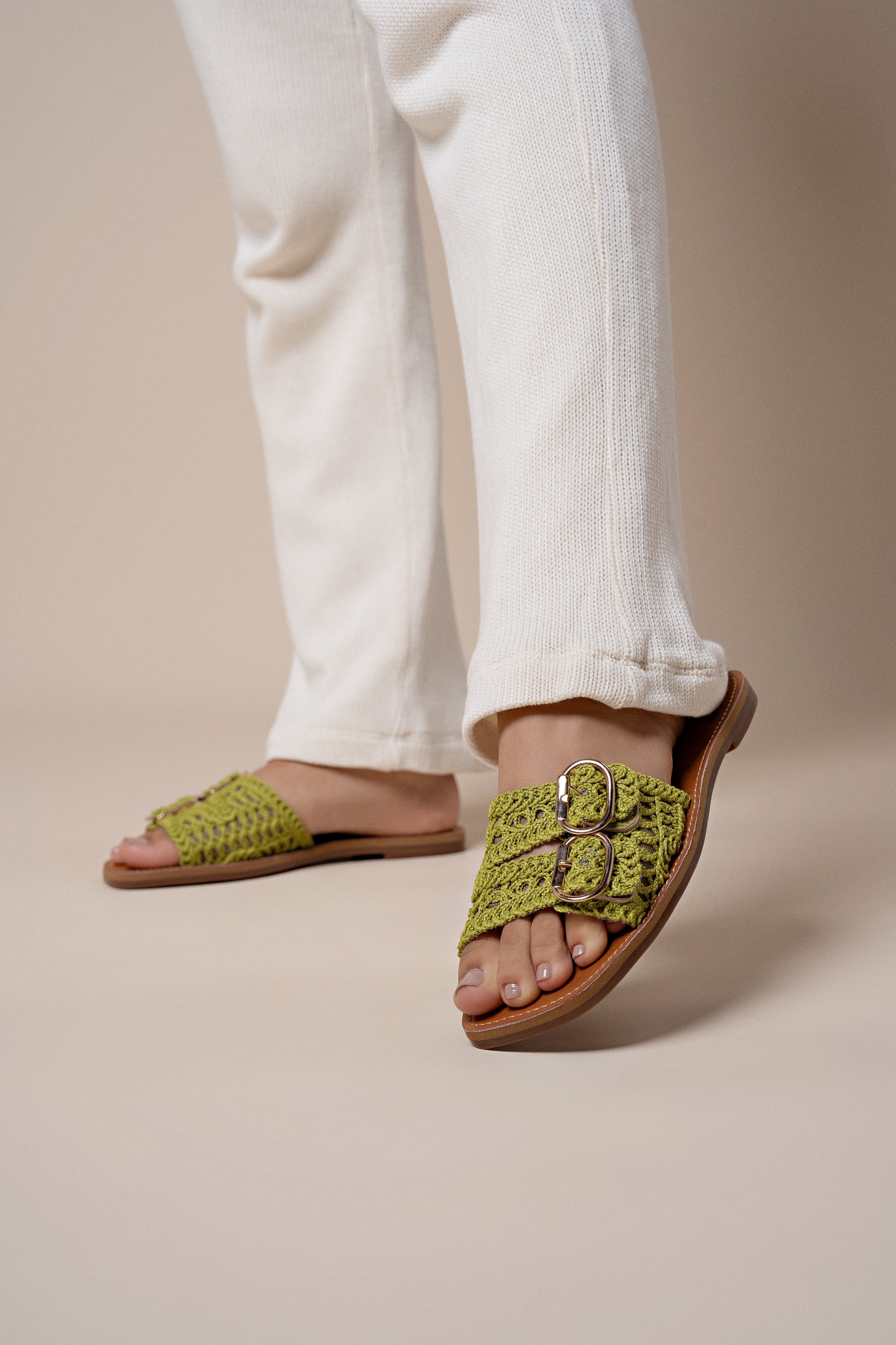 Love Rio Bailey Vintage Crochet Sandal - Green