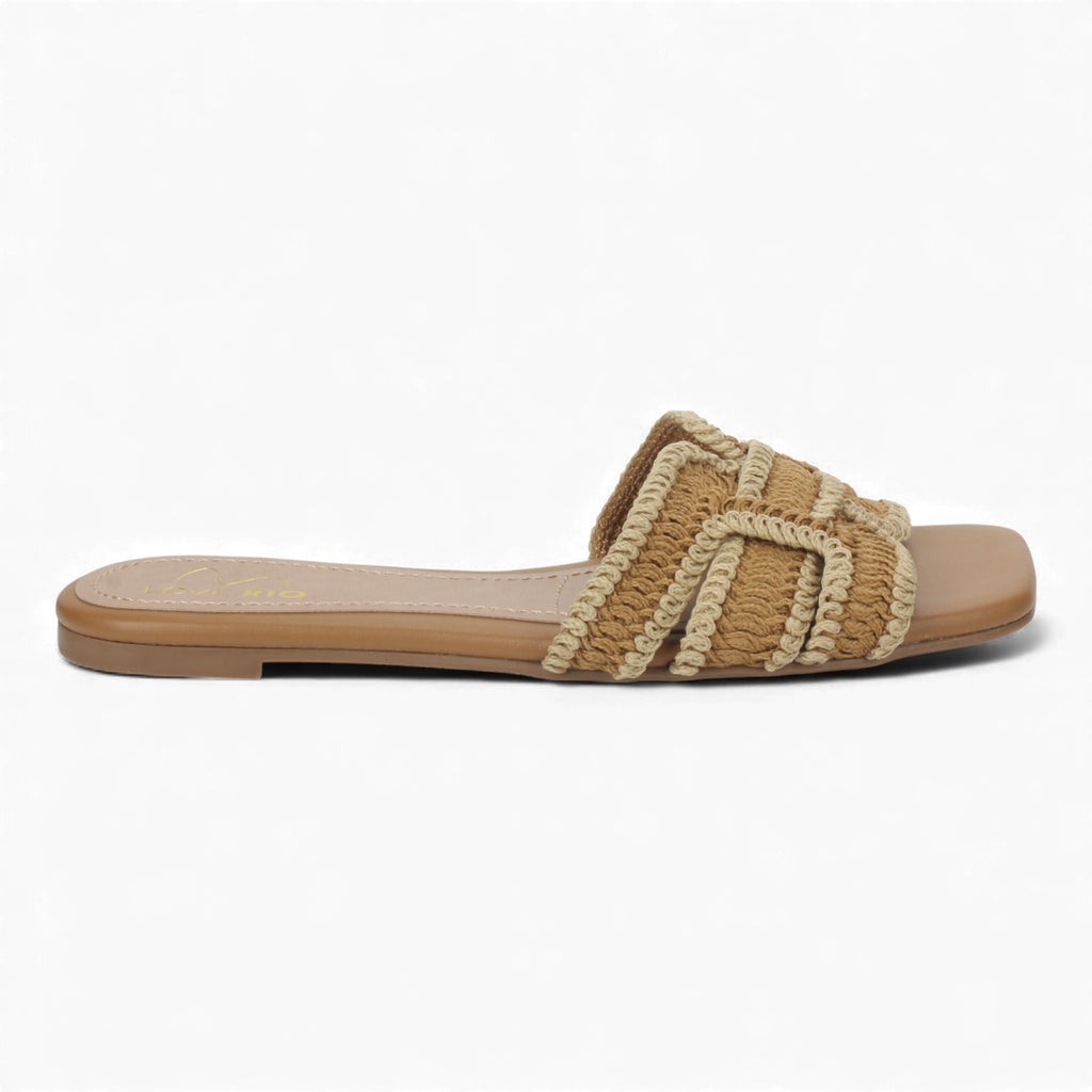 Love Rio Summer Slide Sandal Crochet - Beige / Butter