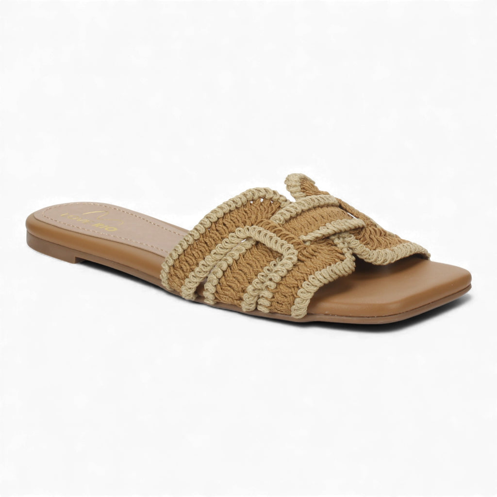 Love Rio Summer Slide Sandal Crochet - Beige / Butter