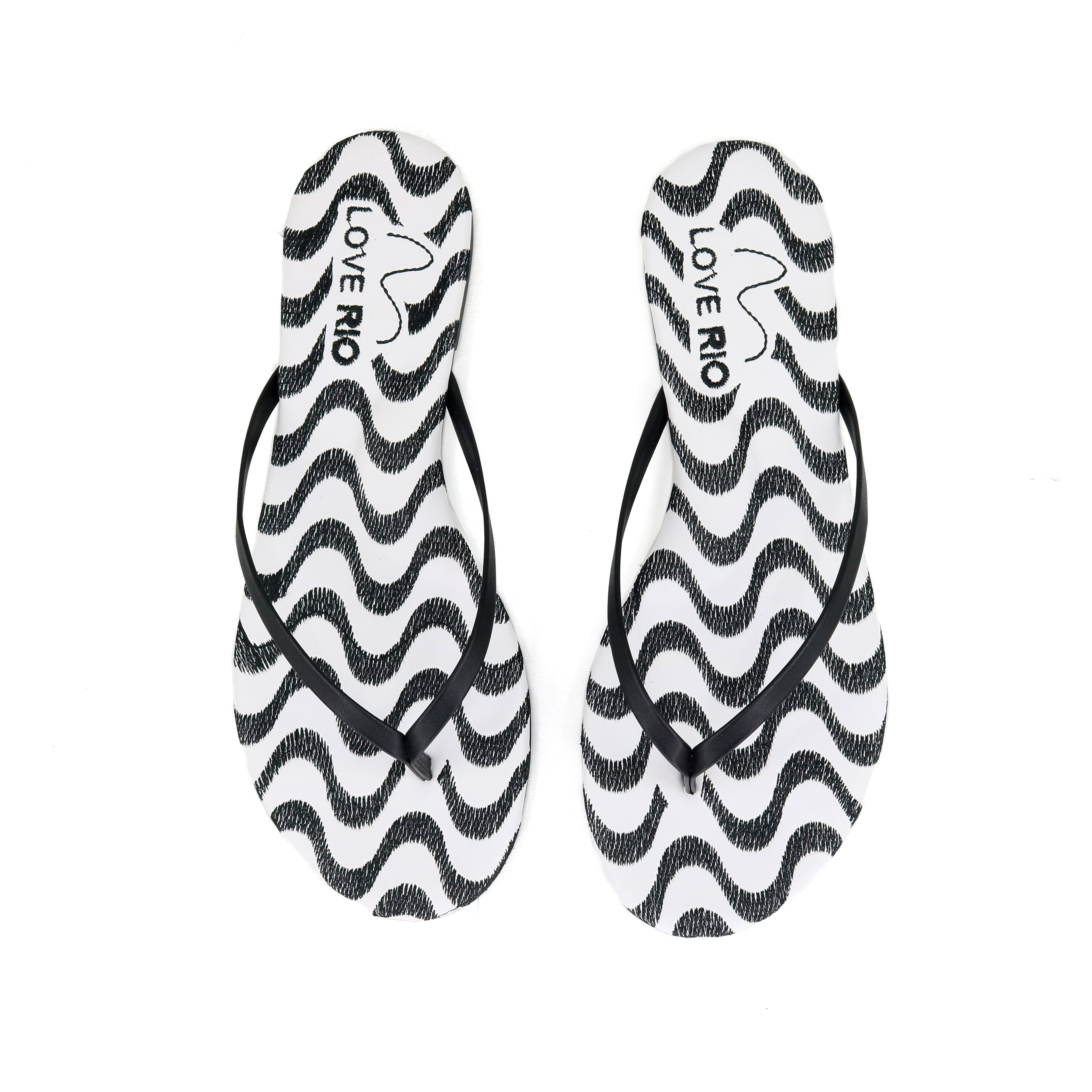 Love Rio Seaside Copacabana Thong Flat Sandal - Black