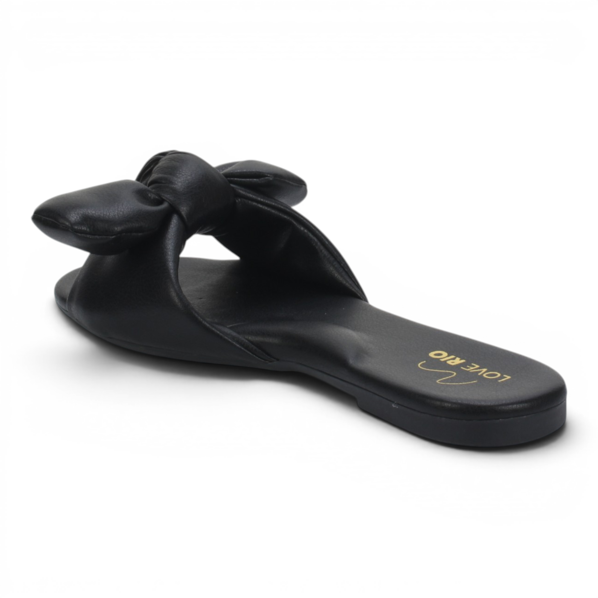 Love Rio Seaside Ipanema Flat Slide Bow Sandal - Black