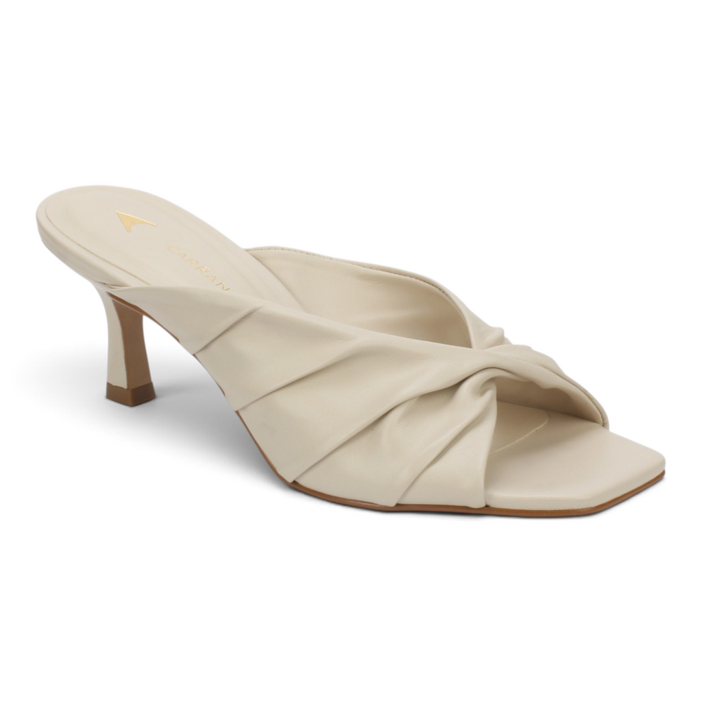 Carrano Sage II Leather Mule Slide Sandal - Cotton
