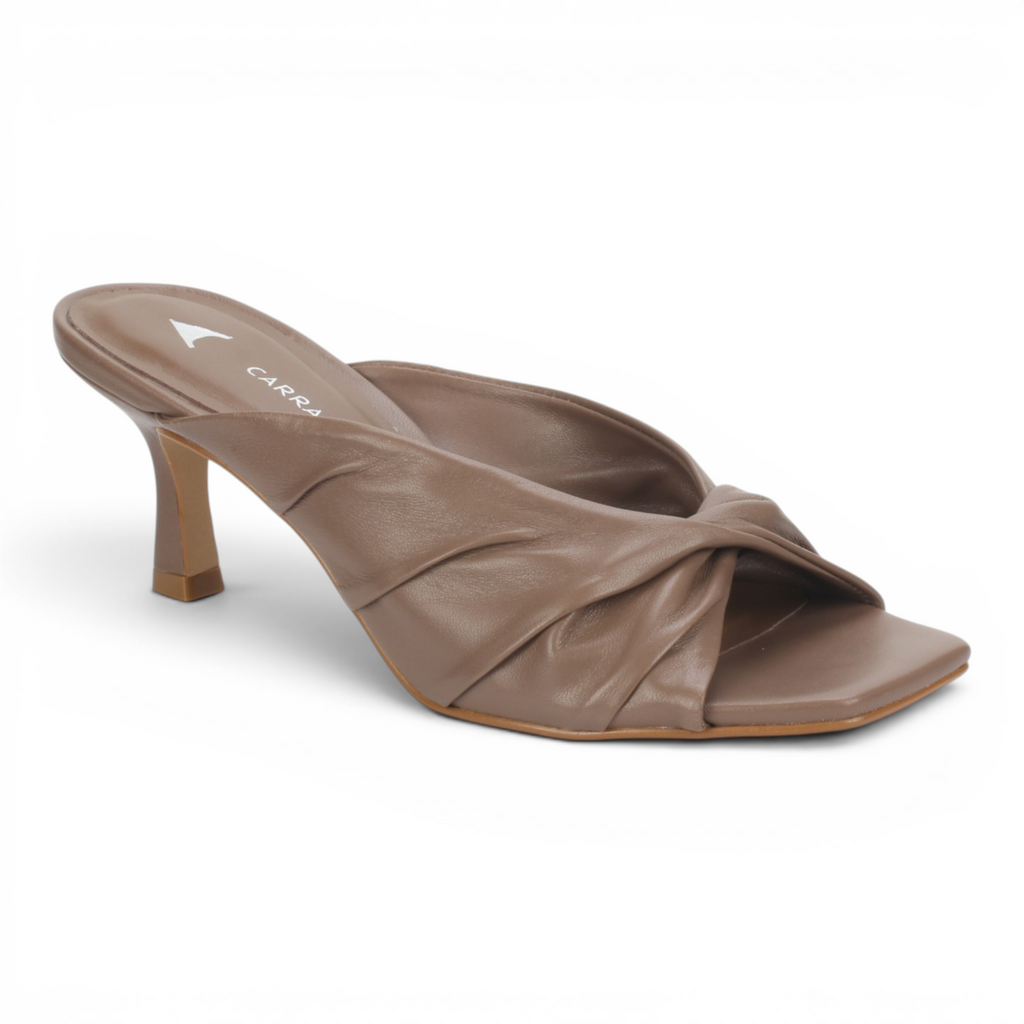 Carrano Sage II Leather Mule Slide Sandal - Mocha
