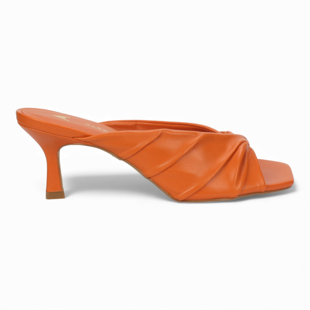Carrano Sage II Leather Mule Slide Sandal - Paprica