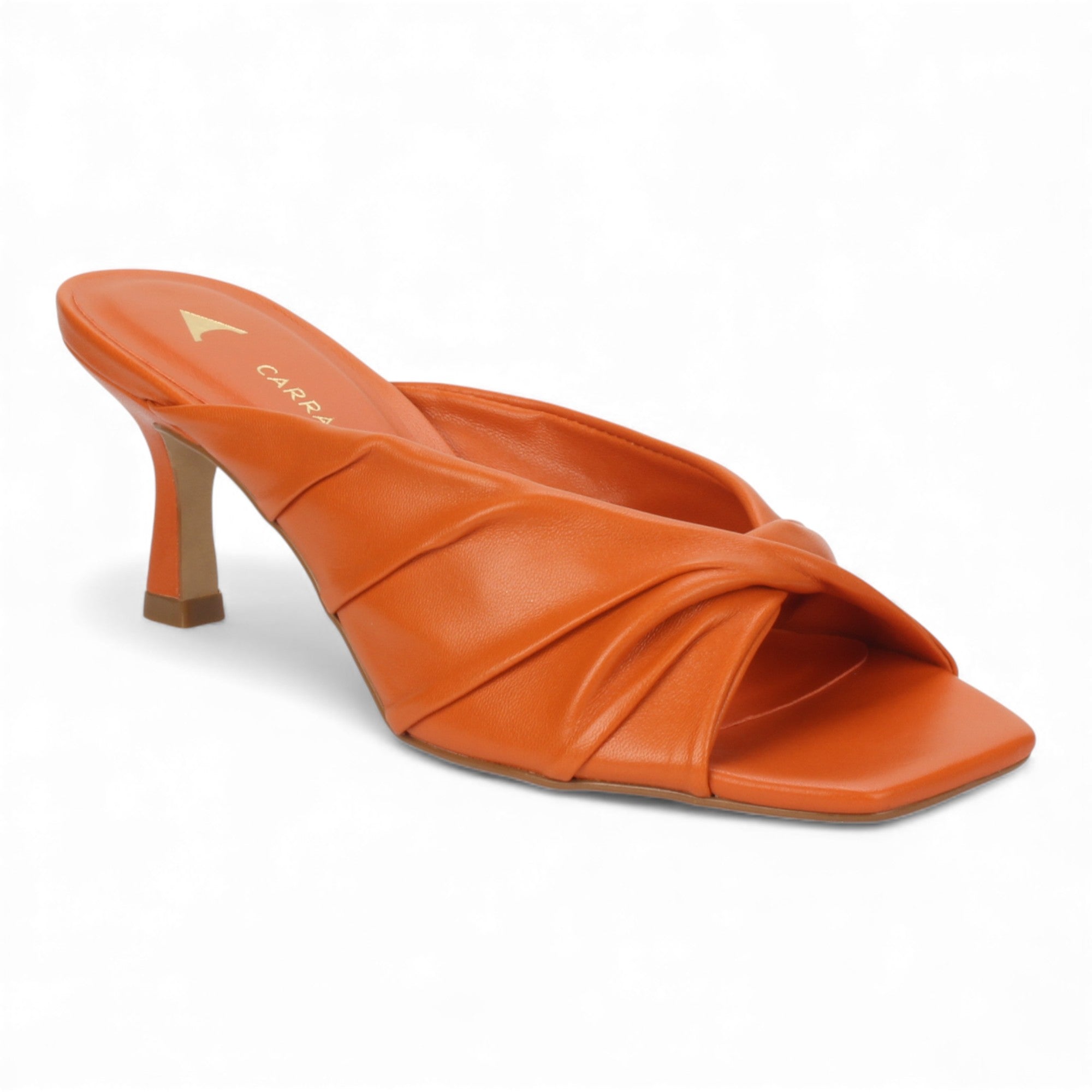 Carrano Sage II Leather Mule Slide Sandal - Paprica