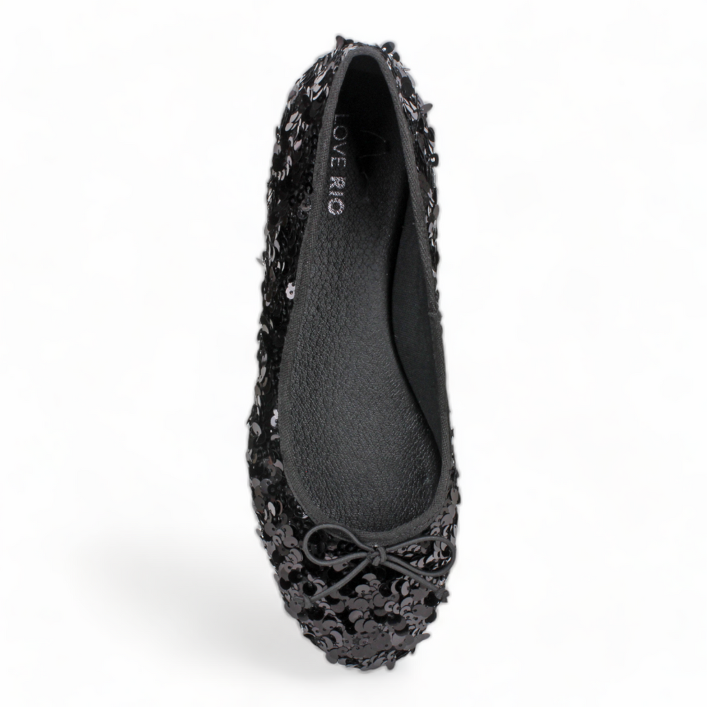 Love Rio Allegra Sequins Ballet Flats - Black