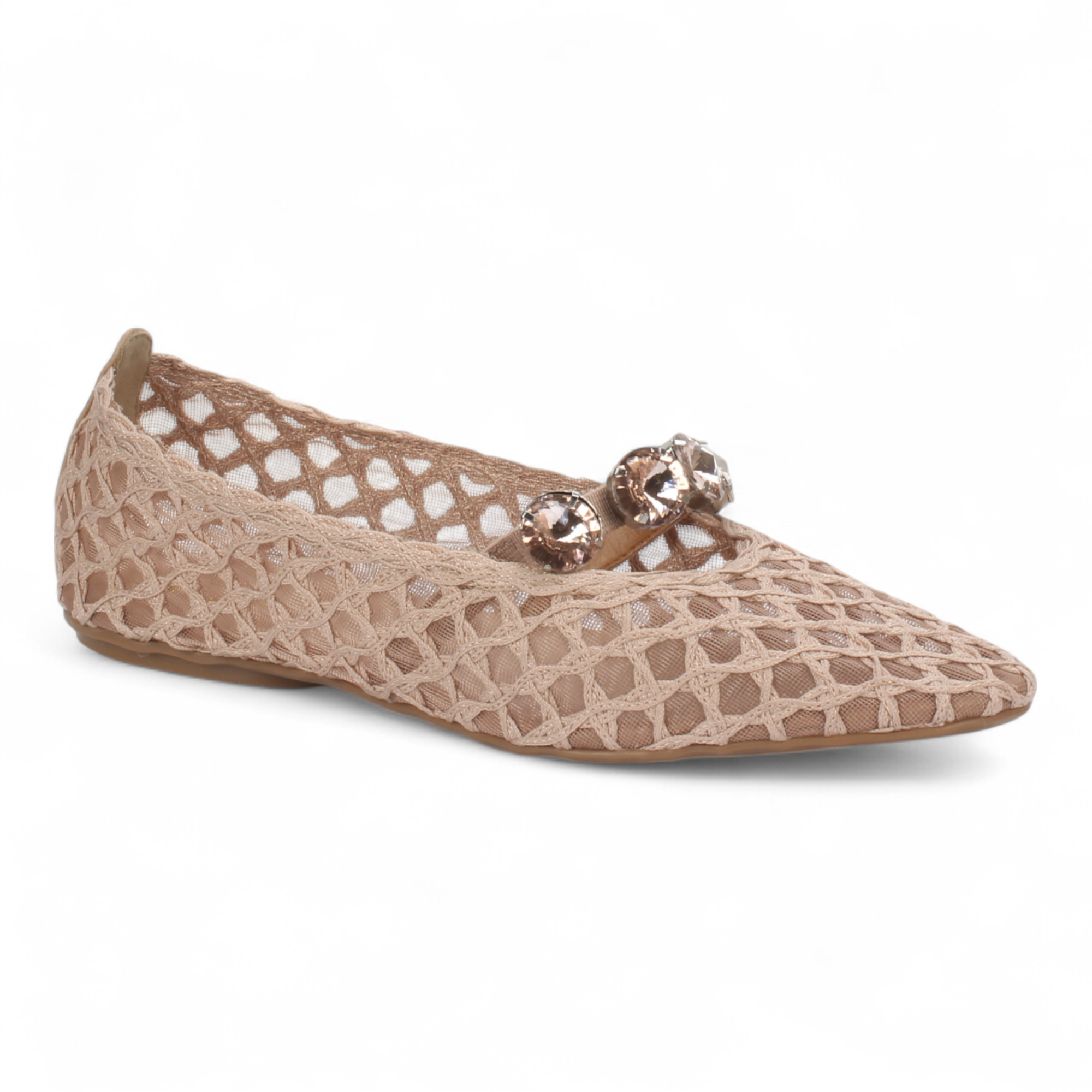 Love Rio Ballet Flats Stones Mesh - Blush