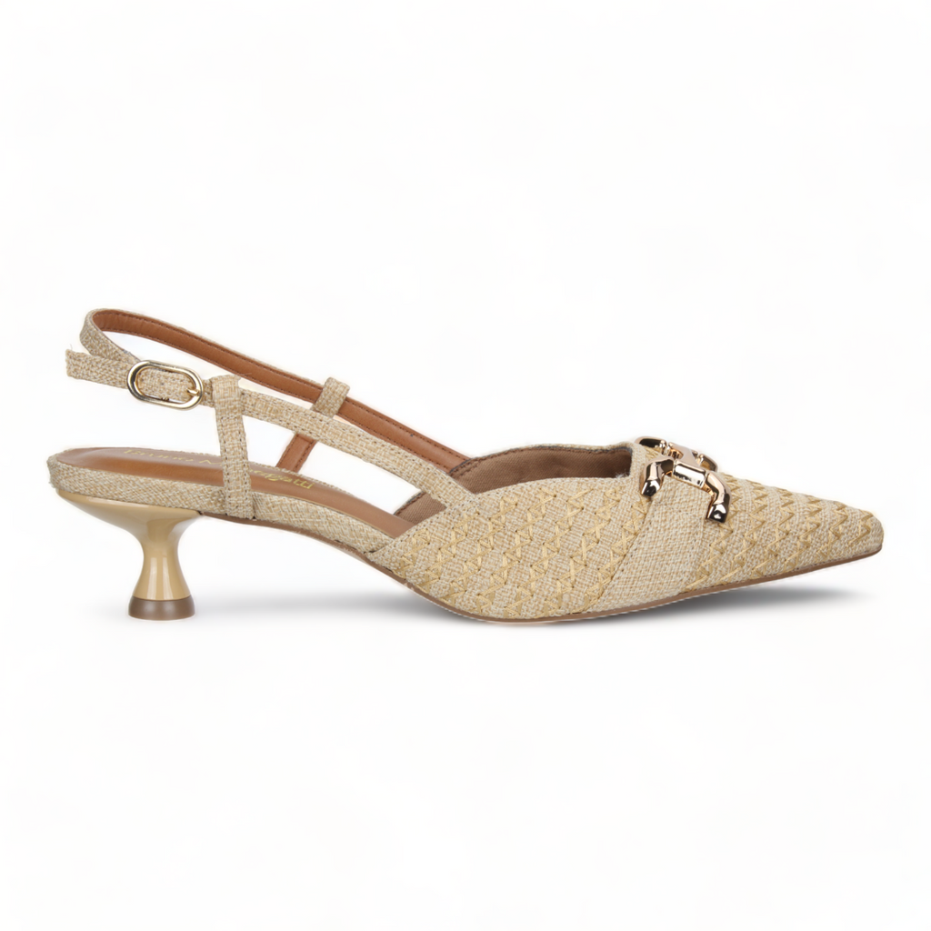 Bruno Menegatti Jadore Slingback Pump - Beige Canvas
