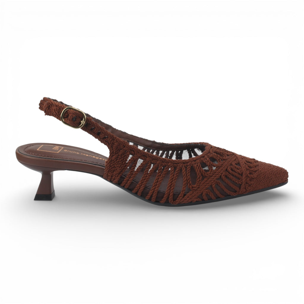 Bruno Menegatti Charli Slingback Crochet - Coffee