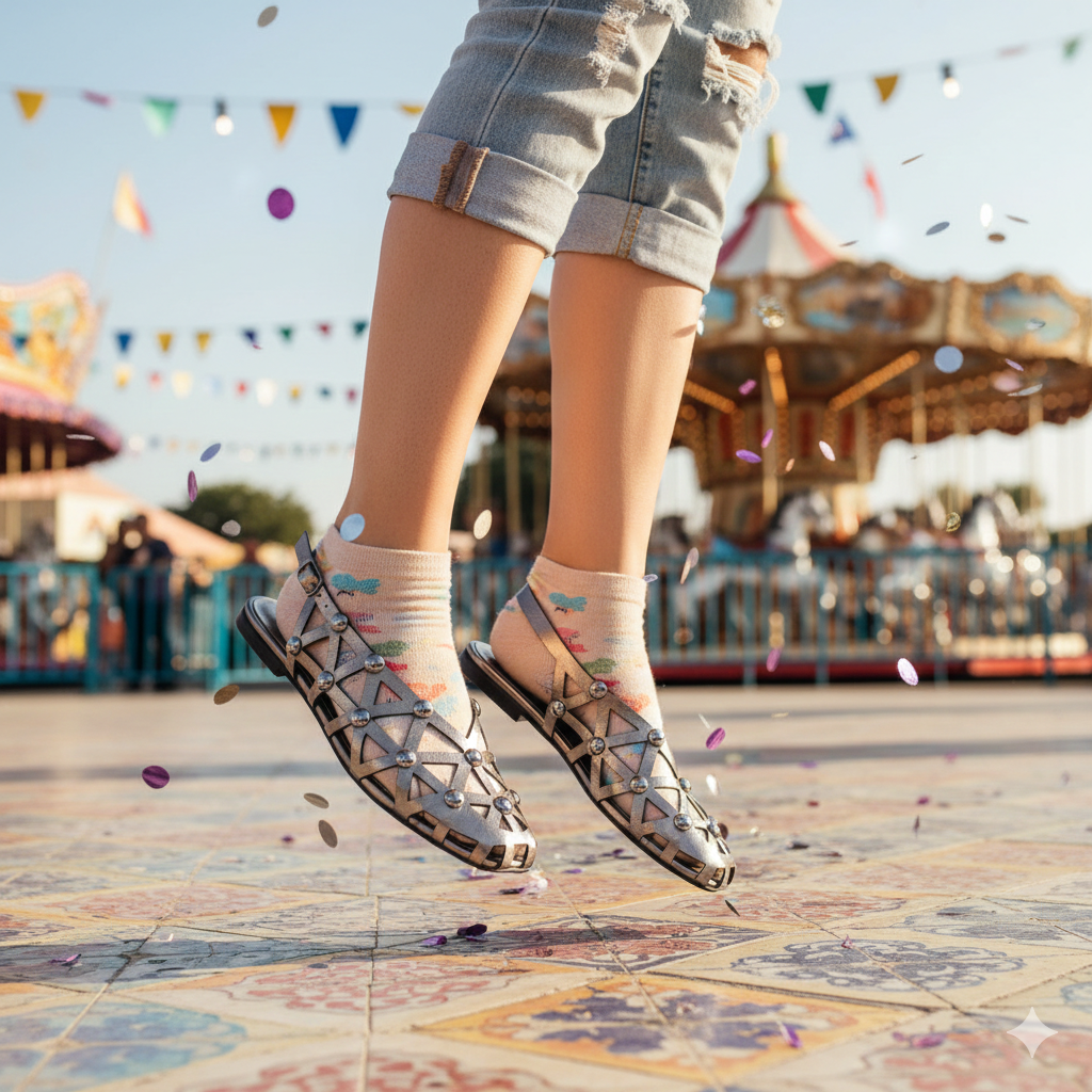 Love Rio Noura Studded Flat - Pewter