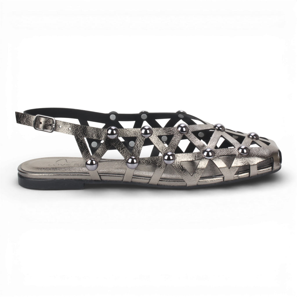 Love Rio Noura Studded Flat - Pewter