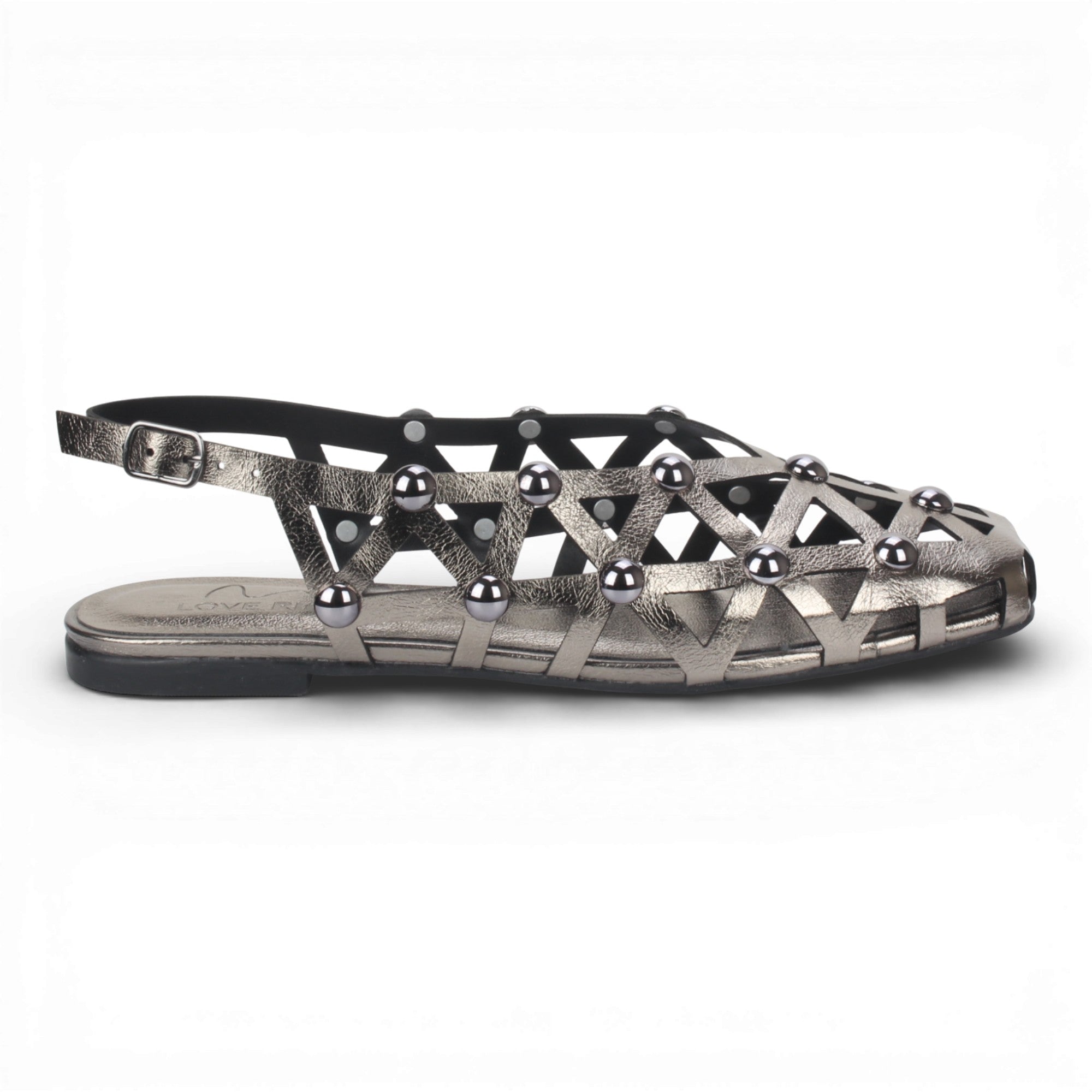 Love Rio Noura Studded Flat - Pewter