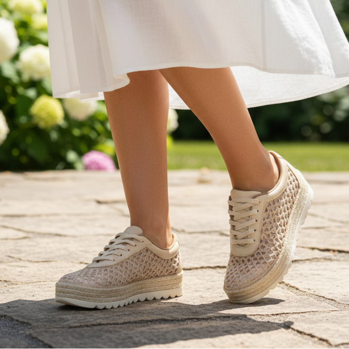 Love Rio Sierra Crochet Vintage Sneaker - Cream