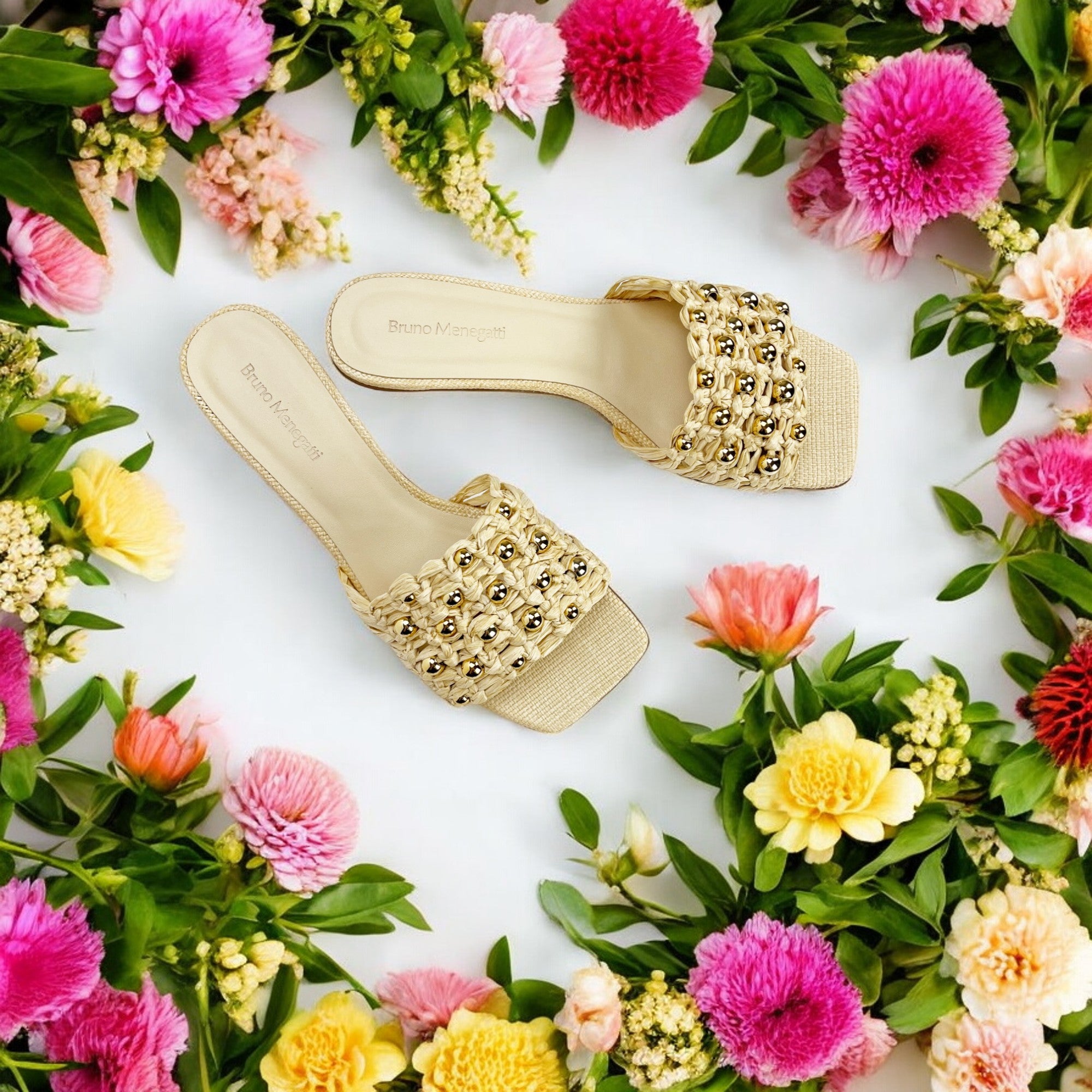 Bruno Menegatti Lulu Raffia Slide Sandal - Natural