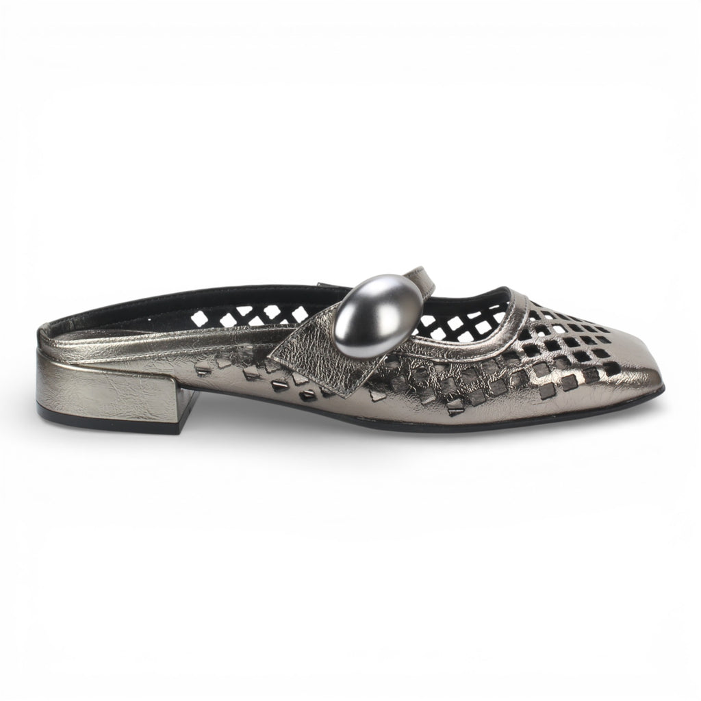 Bruno Menegatti Remi Perforated Mule - Pewter