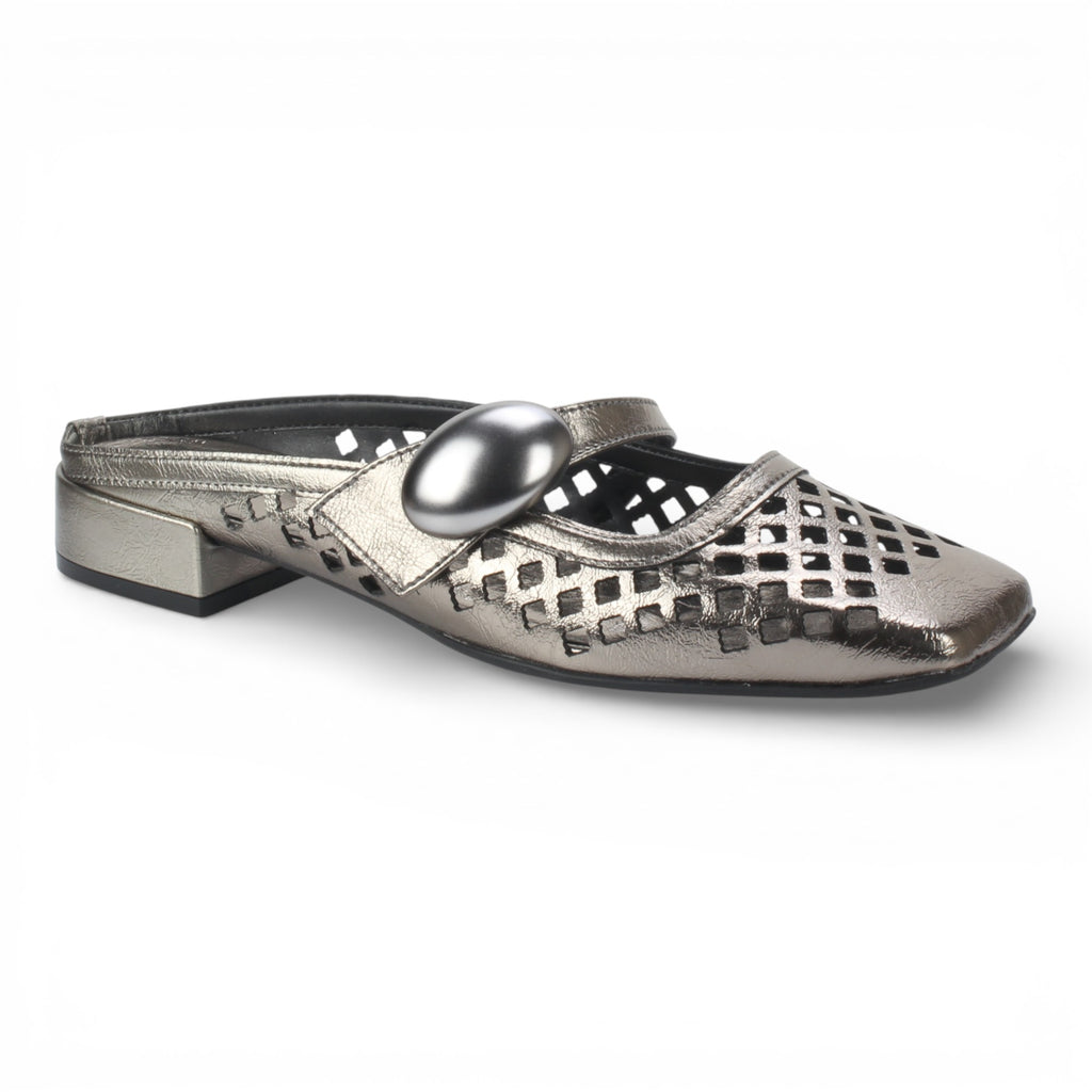 Bruno Menegatti Remi Perforated Mule - Pewter