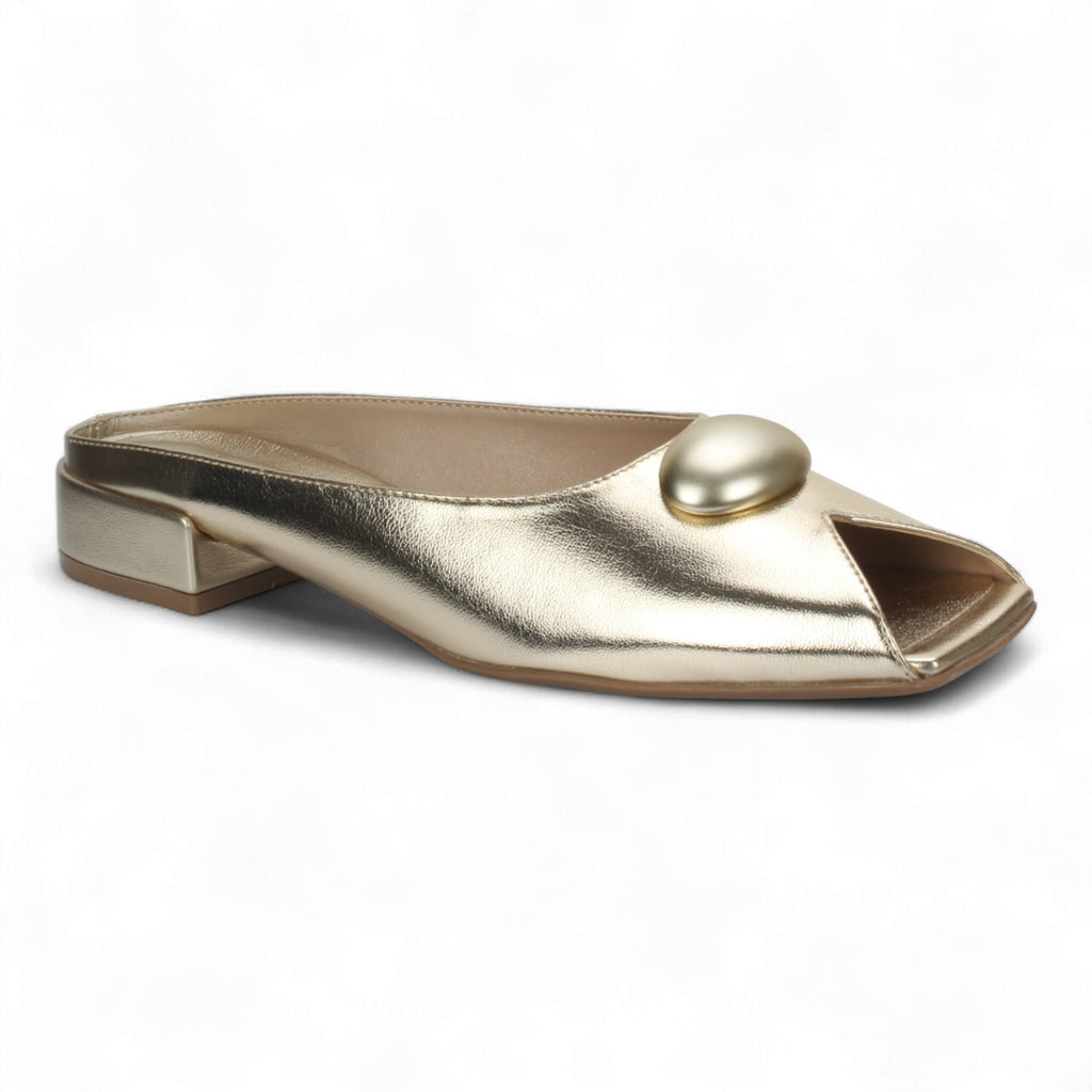 Bruno Menegatti Orly Peep toe Mule Patent Leather - Champagne