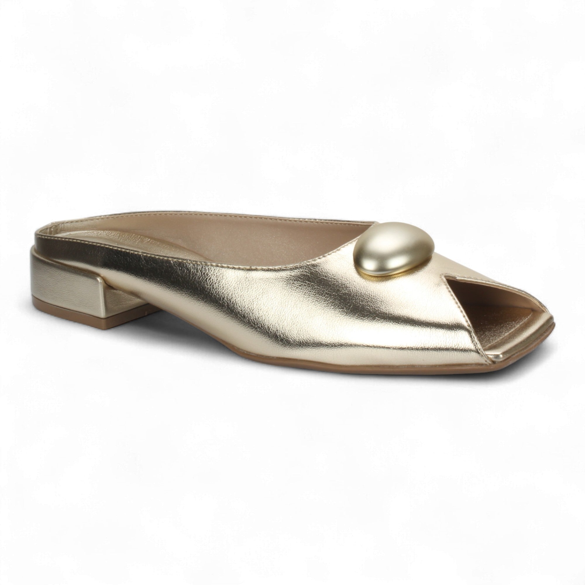 Bruno Menegatti Orly Peep toe Mule Patent Leather - Champagne