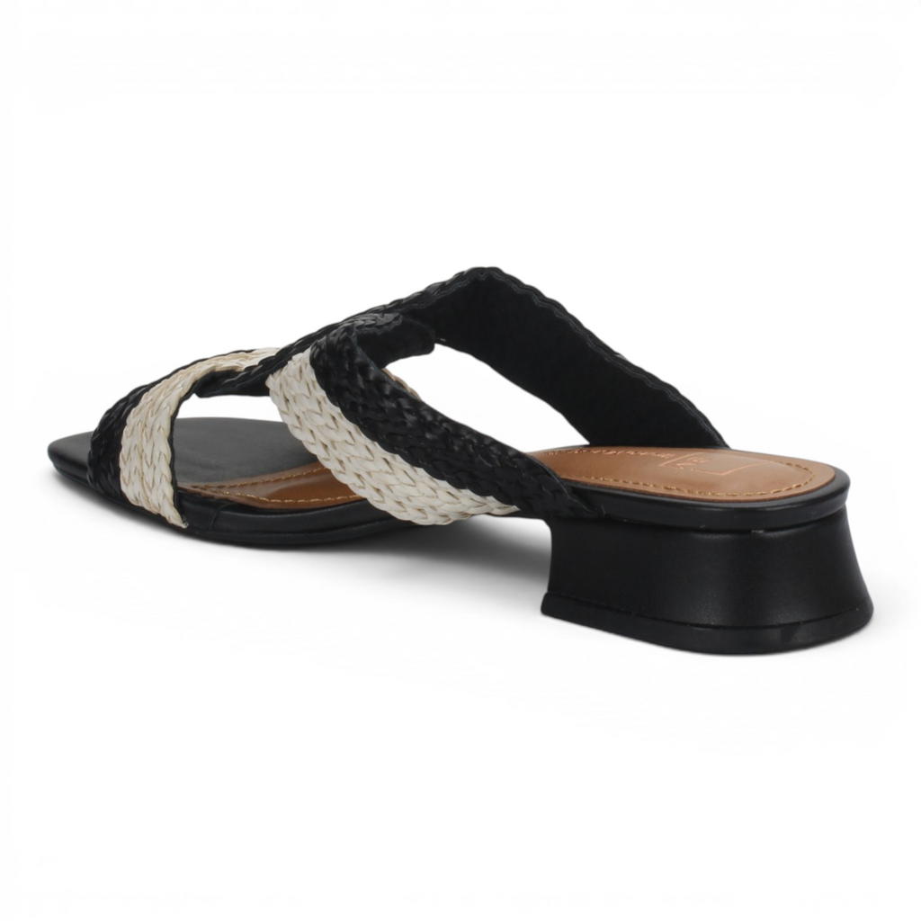 Bruno Menegatti Verina Sandals Straw - Black Off-White