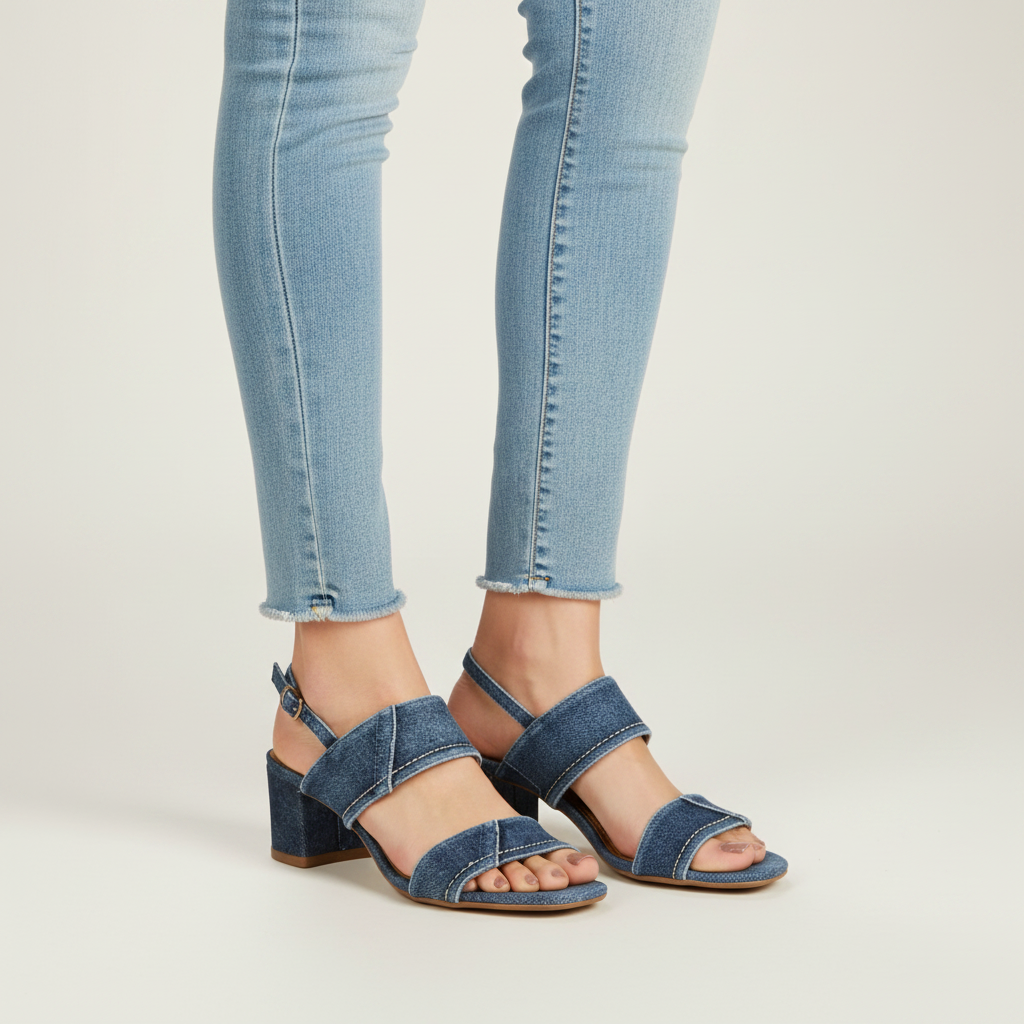 Bruno Menegatti Jane Denim Sandals - Blue Denim