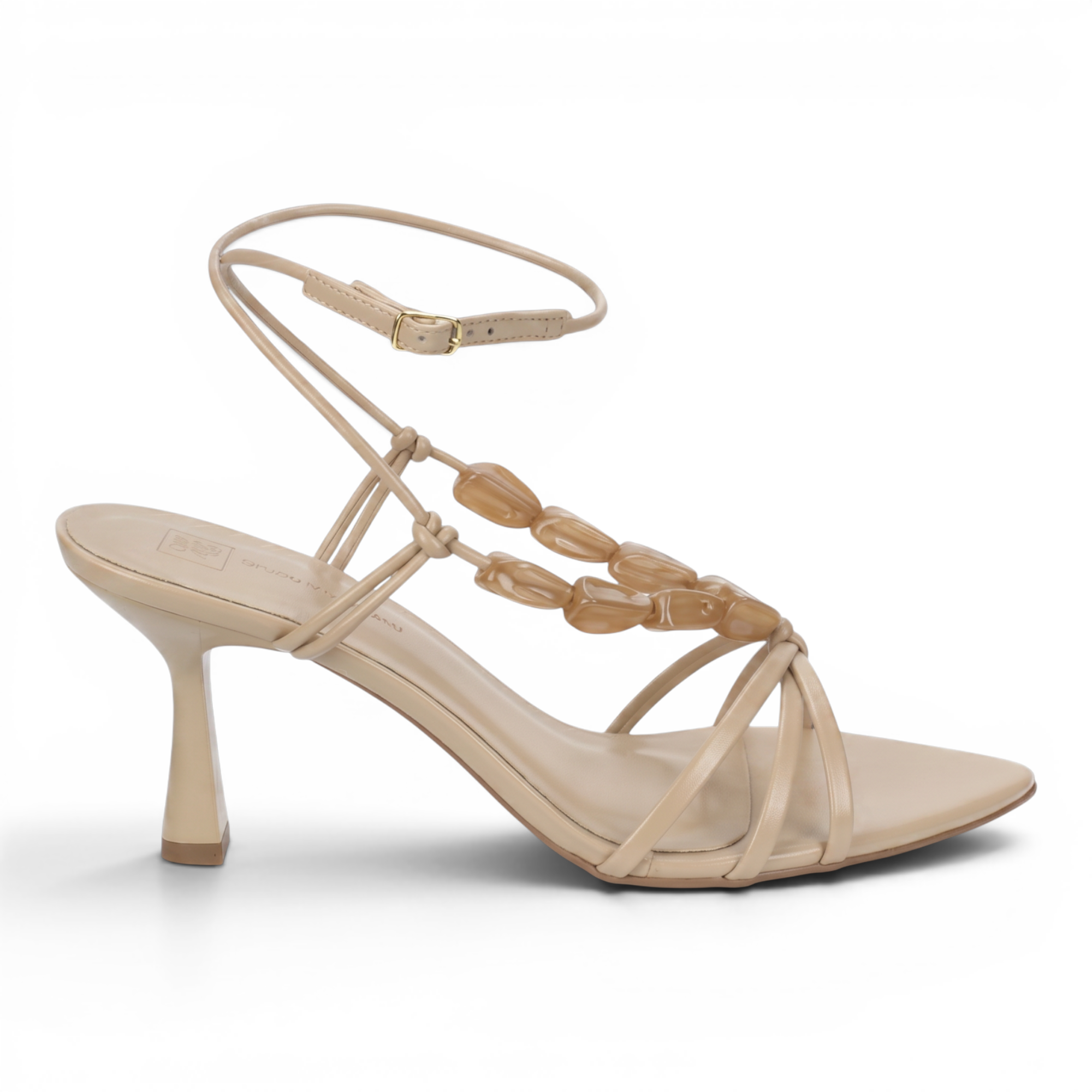 Bruno Menegatti Camila Beaded Dress Sandal - Nude