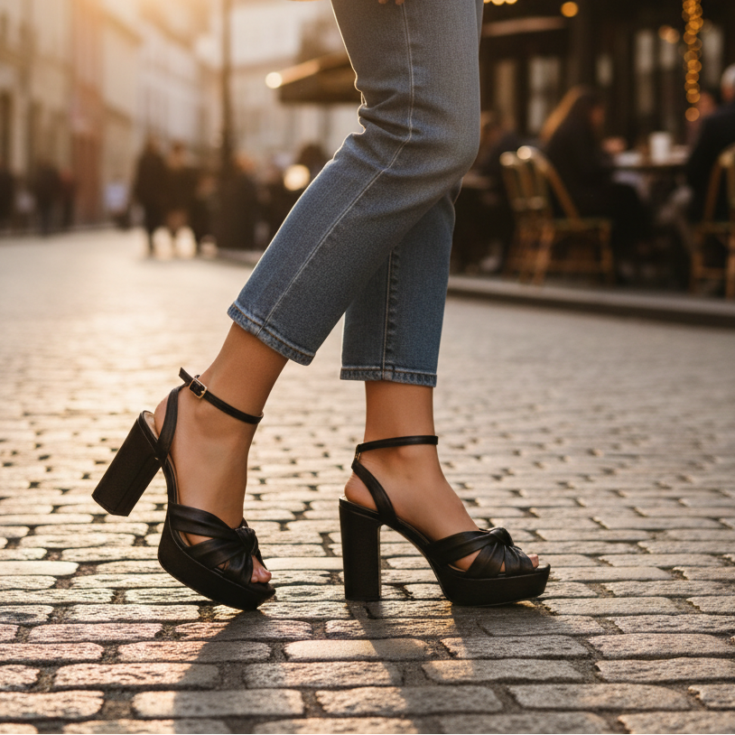 Bruno Menegatti Lauren Leather Dress Sandal - Black