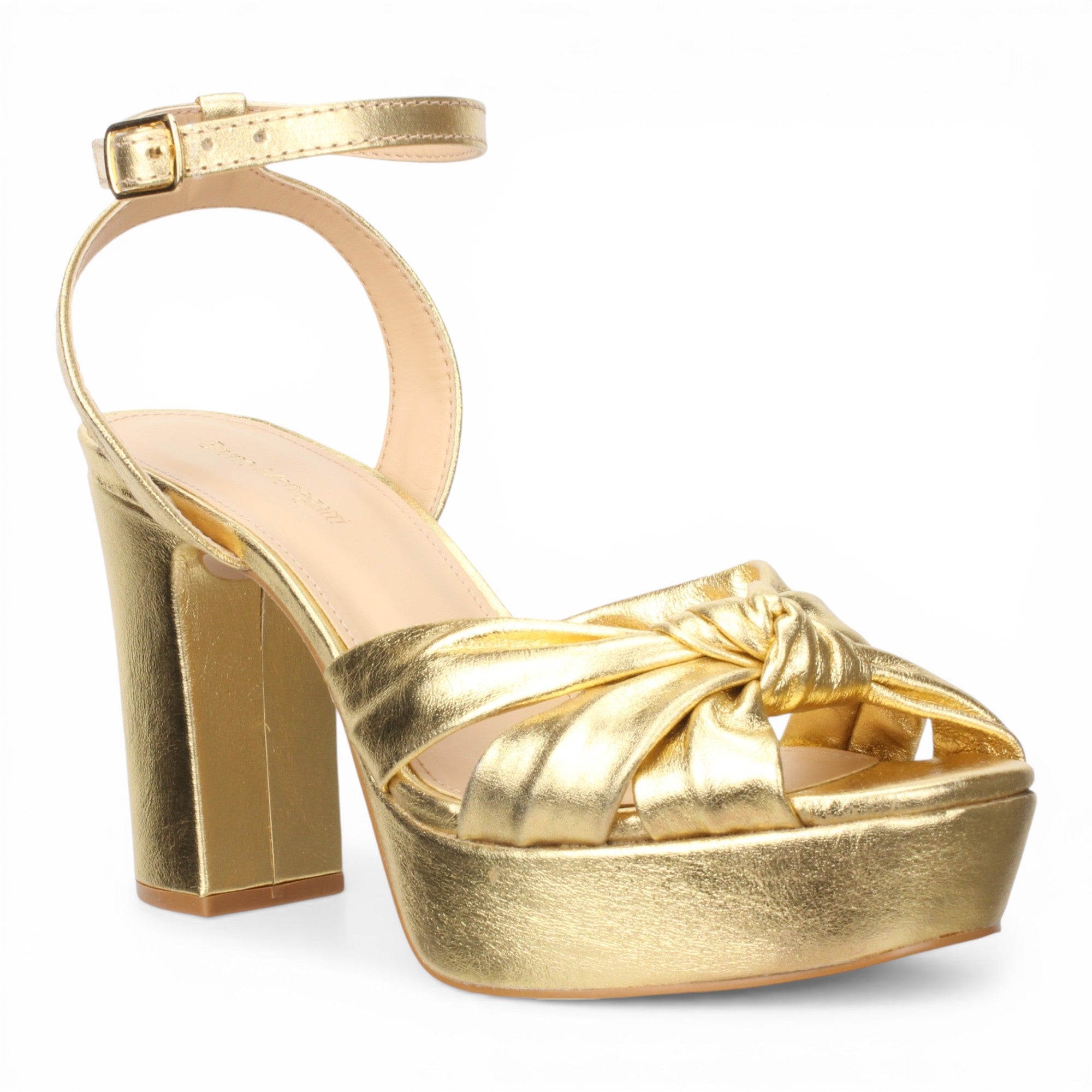Bruno Menegatti Lauren Leather Dress Sandal - Gold