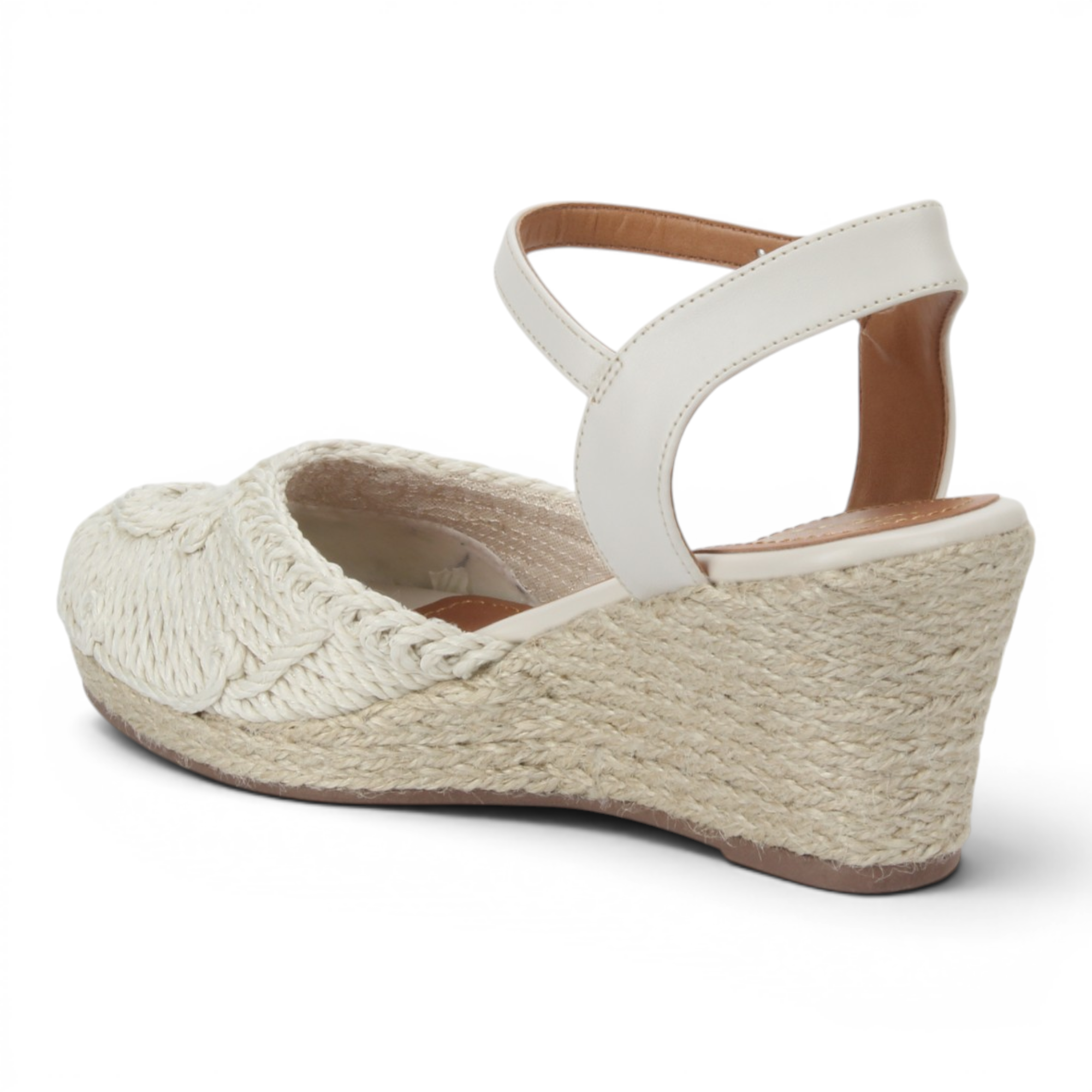 Love Rio Thara Espadrille Crochet Wedge - Off White