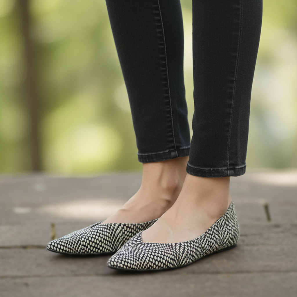 Carrano Megan Leather Flat - Calf Hair Black/White