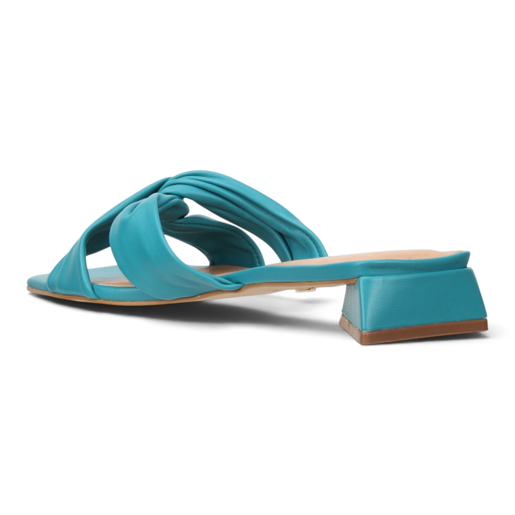Carrano Serenity Leather Slide Sandal - Blue Lagoon