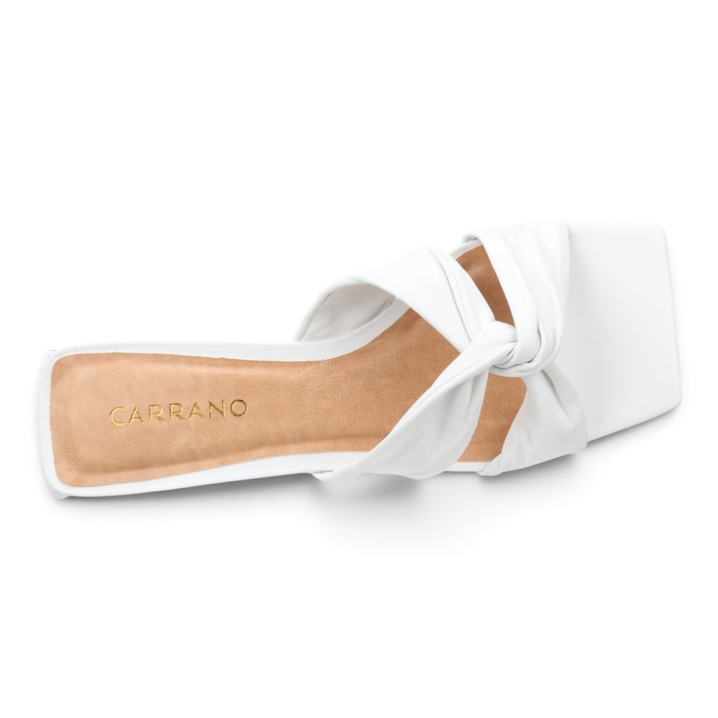 Carrano Serenity Leather Slide Sandal - White