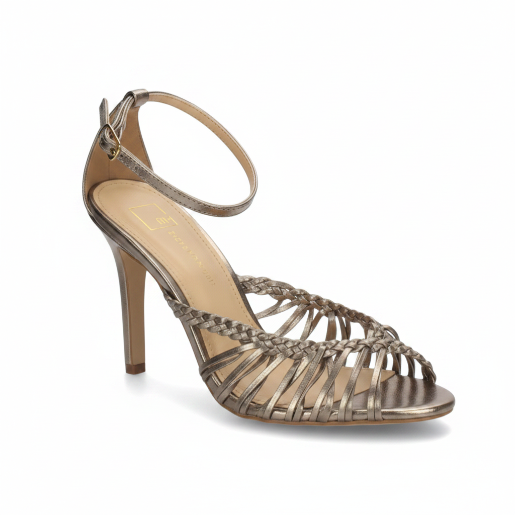 Bruno Menegatti Adriana Leather Dress Sandal - Pewter