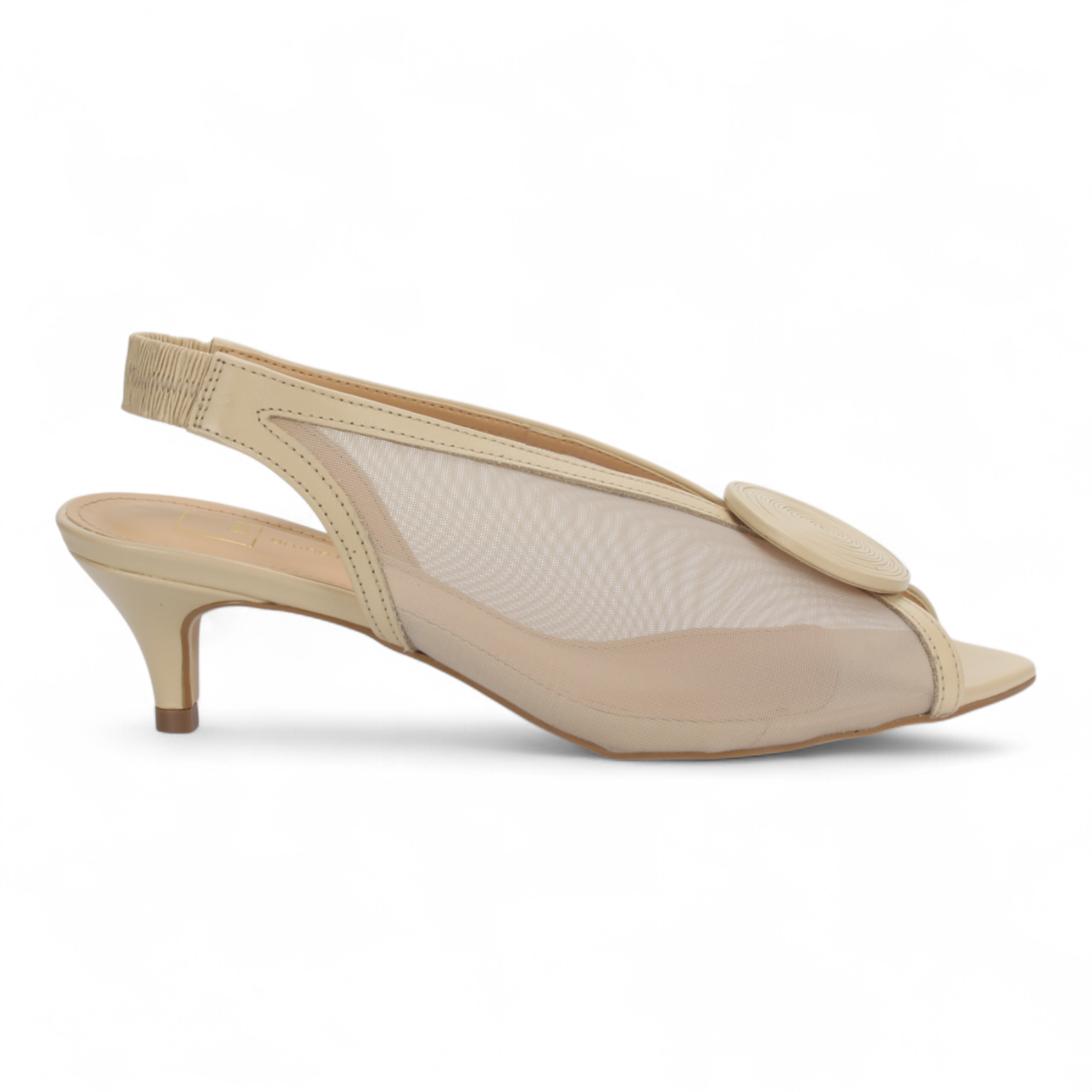 Bruno Menegatti Zoe Slingback Leather/Mesh - Cream