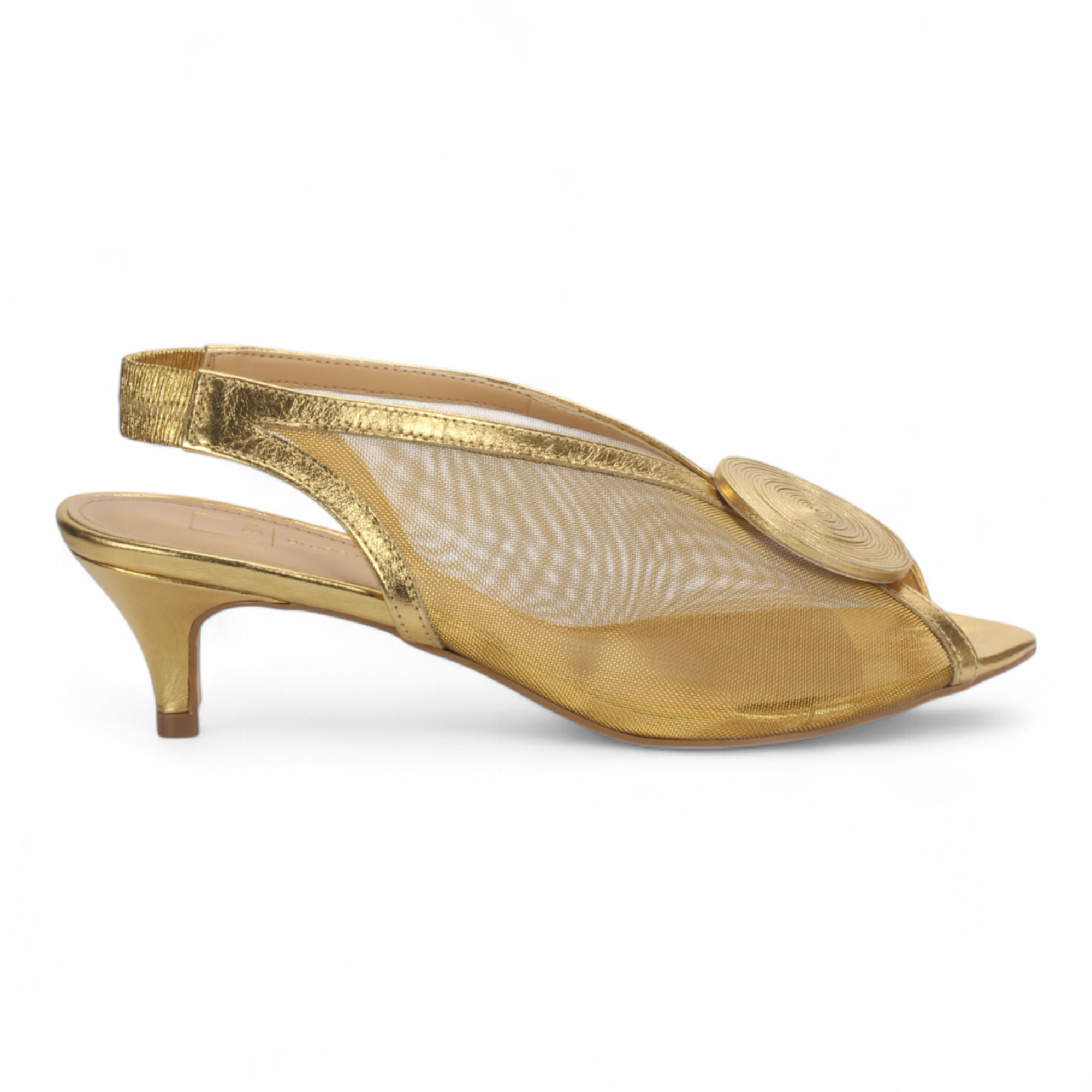 Bruno Menegatti Zoe Slingback Leather/Mesh - Gold