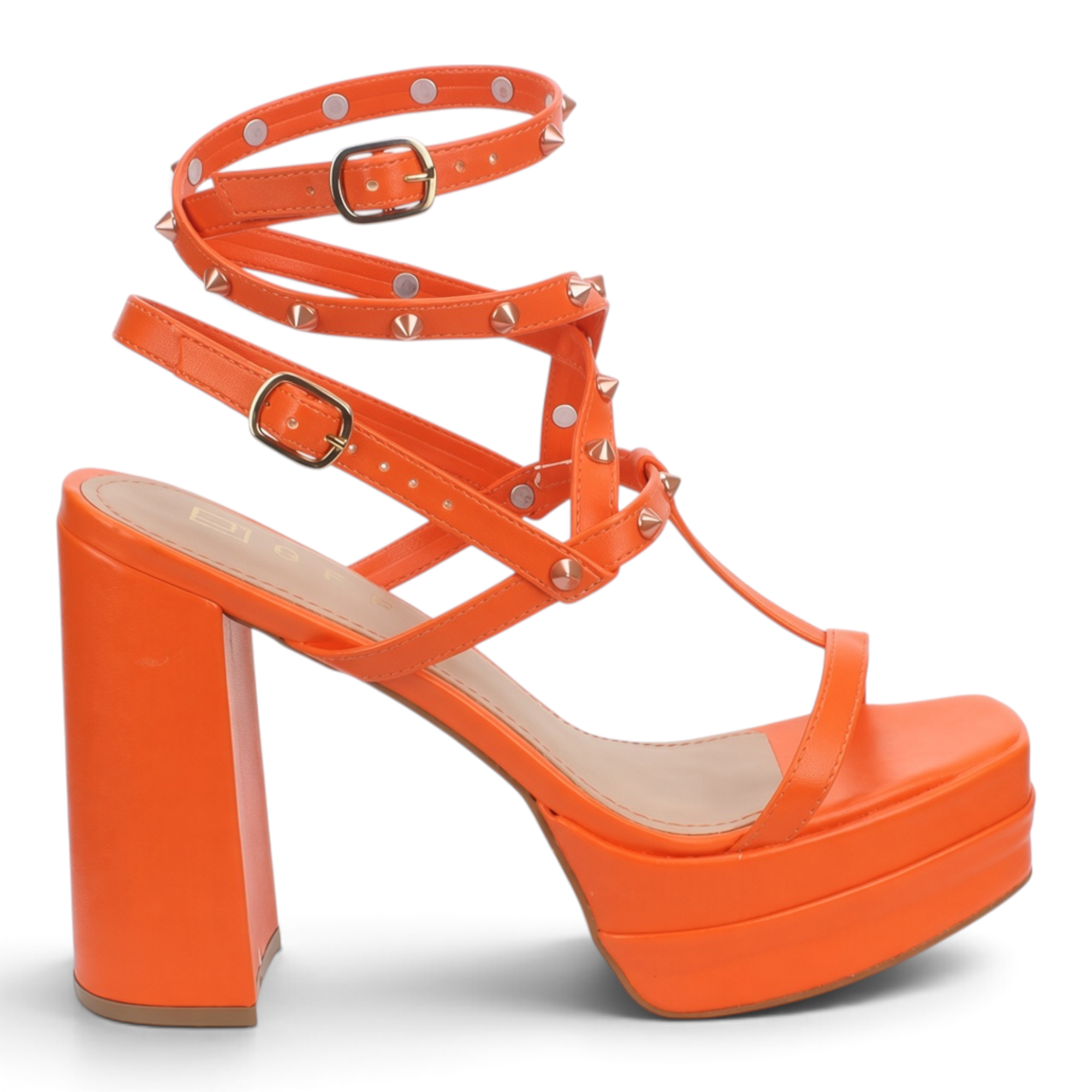 Offline Strappy Studded Sandals - Orange