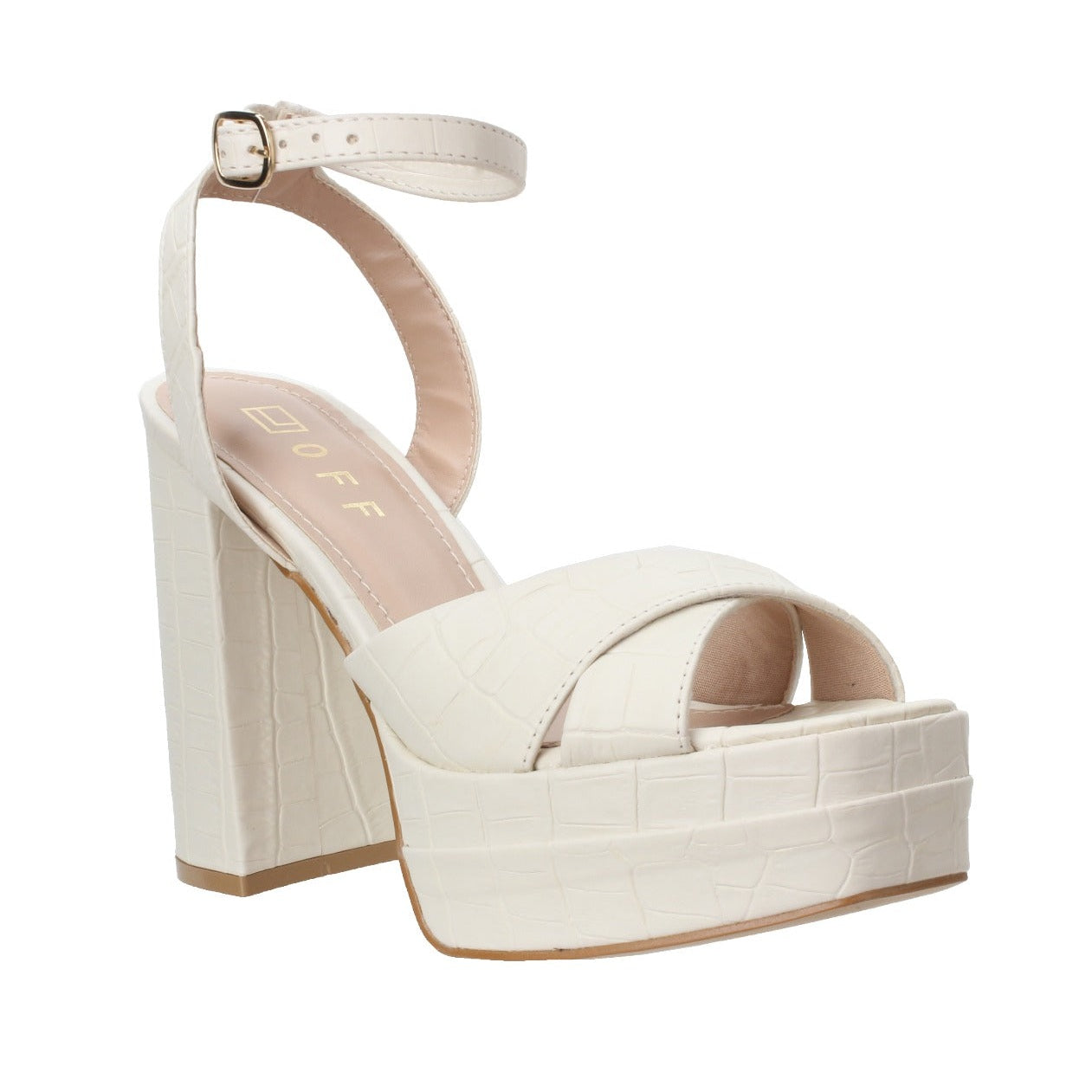 Offline Platform Dress Croco Sandal- SAND