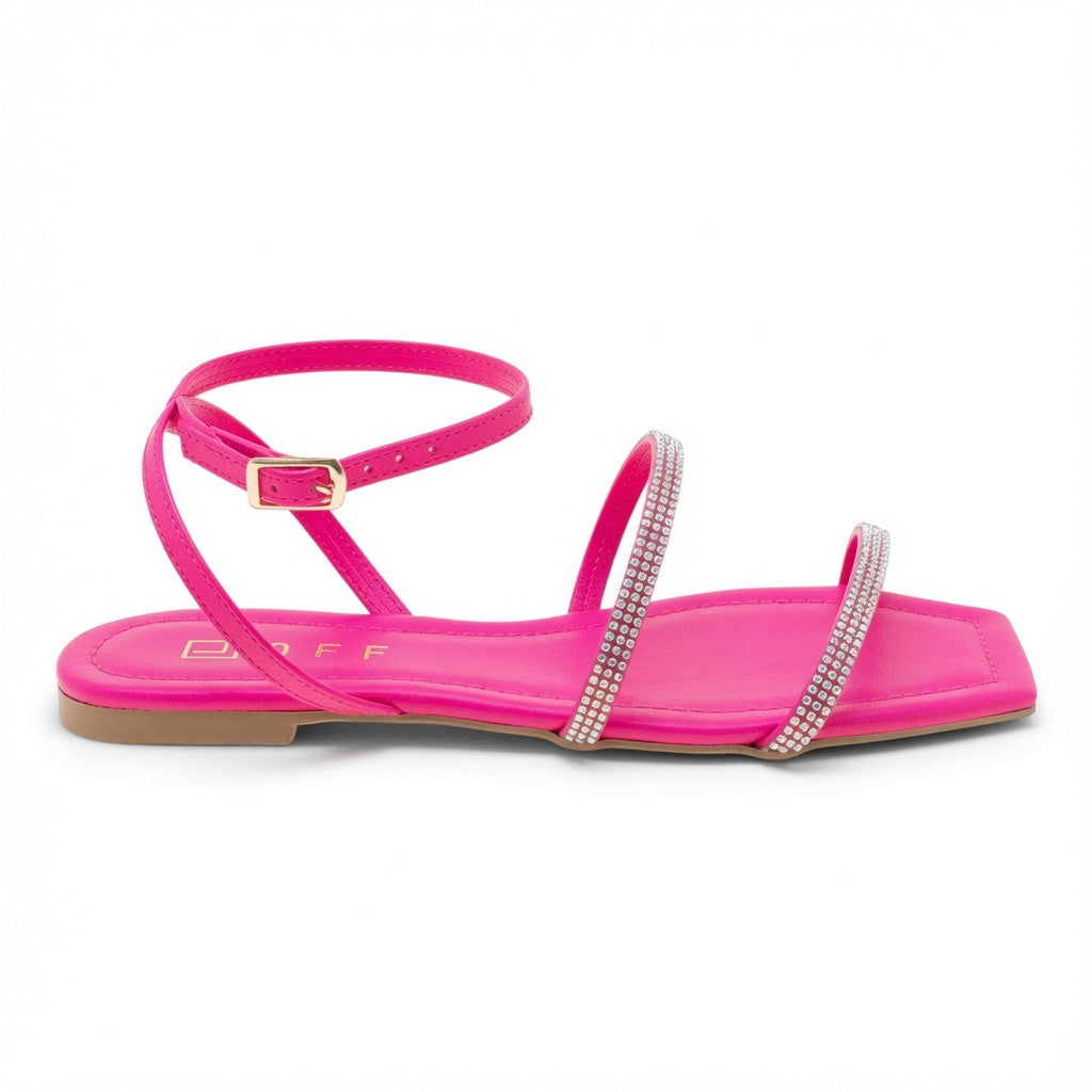 Offline Embellished Flat Sandals - Pink