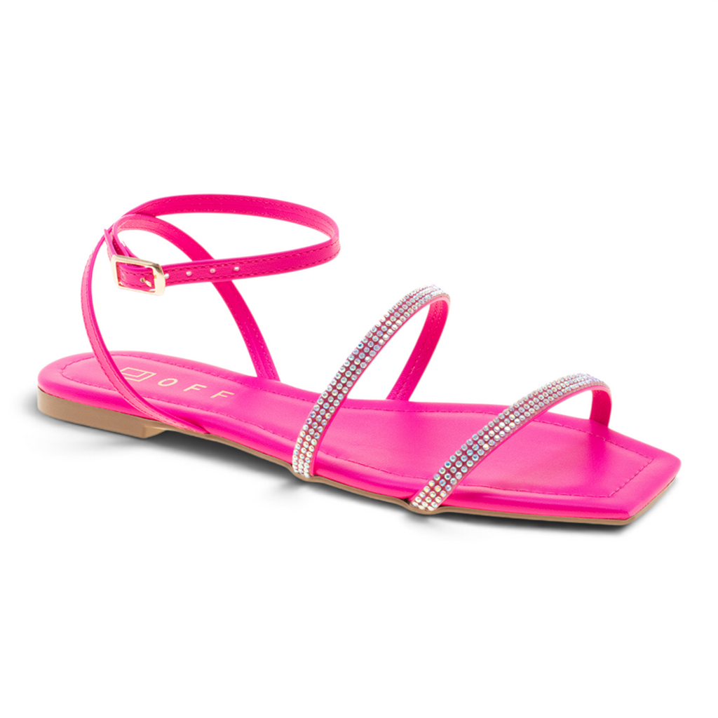 Offline Embellished Flat Sandals - Pink