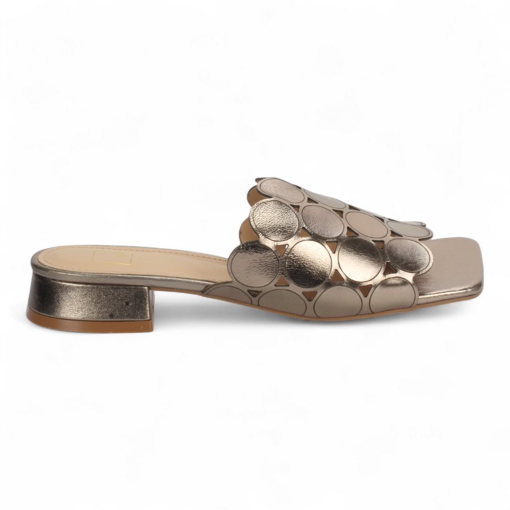 Bruno Menegatti Hazel Leather Slide Sandal - Pewter
